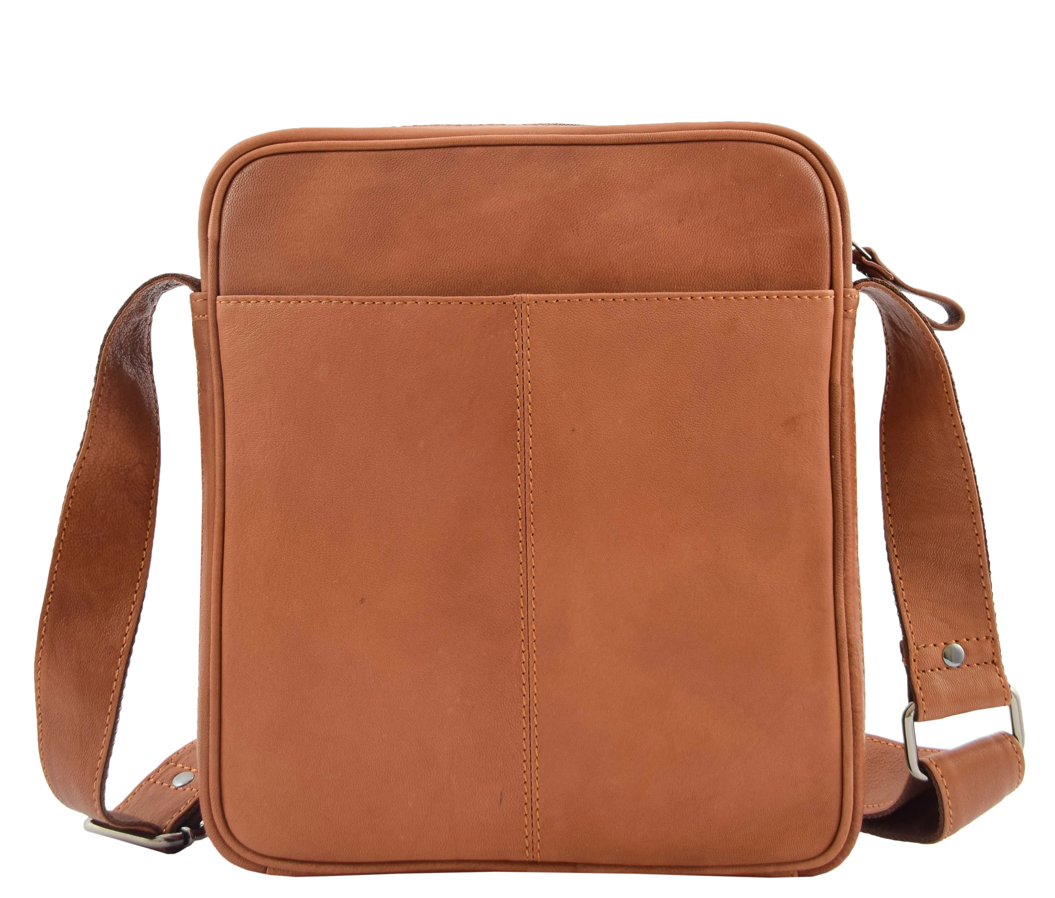 DR337 Men's Leather Cross Body Travel Flight Bag Tan