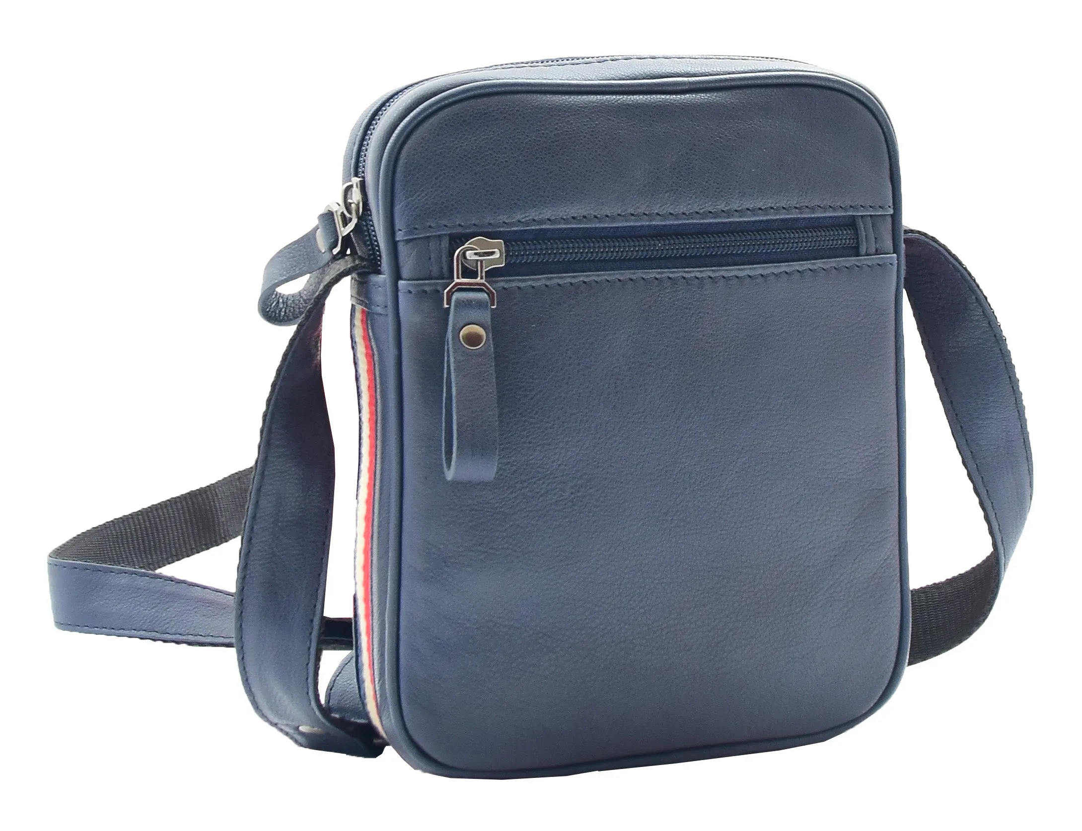 DR338 Men's Leather Cross Body Small Flight Bag Navy