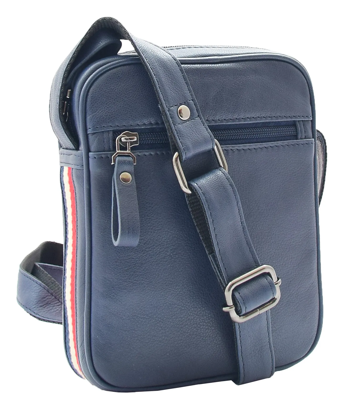 DR338 Men's Leather Cross Body Small Flight Bag Navy
