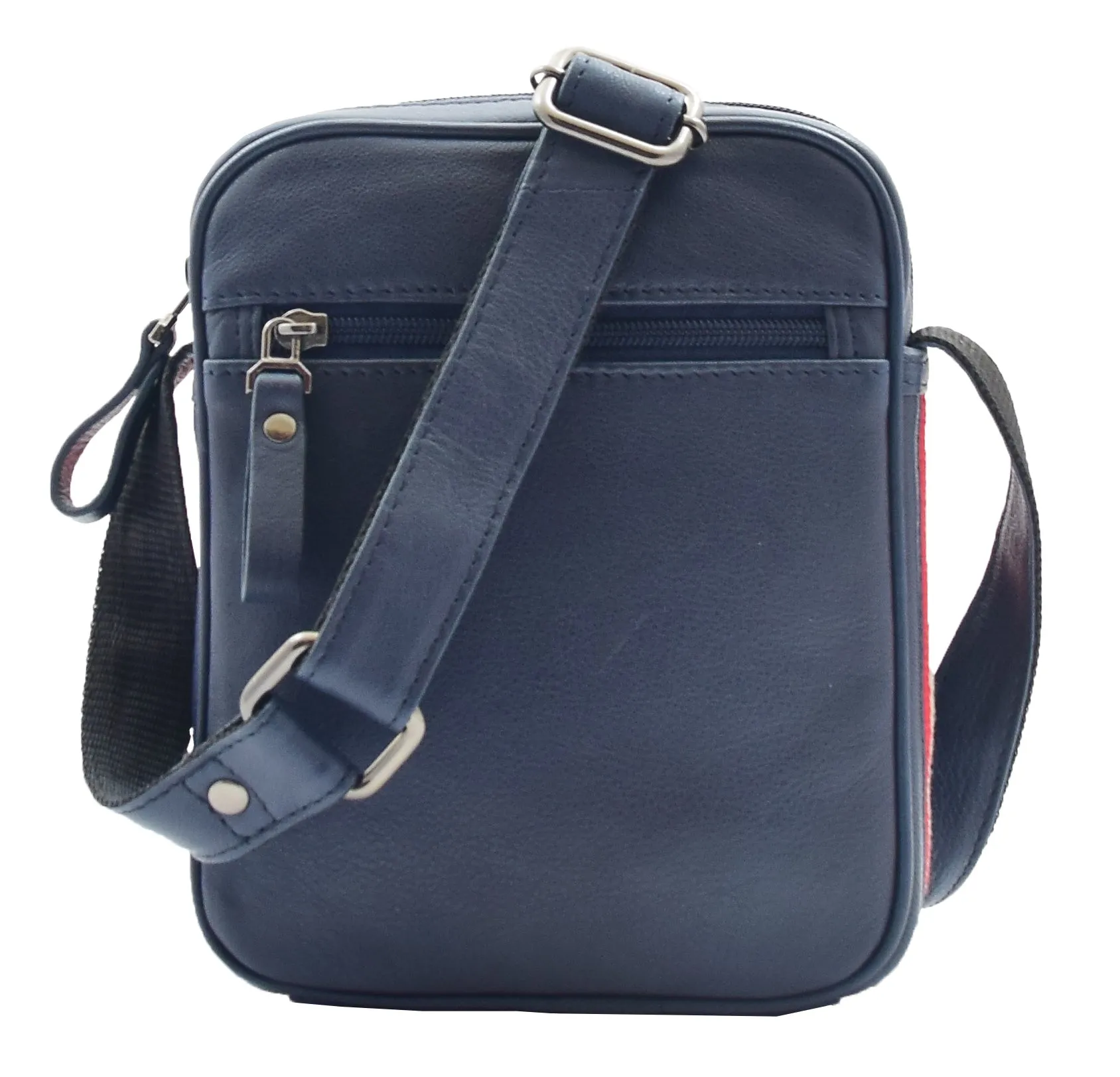 DR338 Men's Leather Cross Body Small Flight Bag Navy
