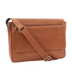 DR339 Men's Leather Flap Over Messenger Bag Tan
