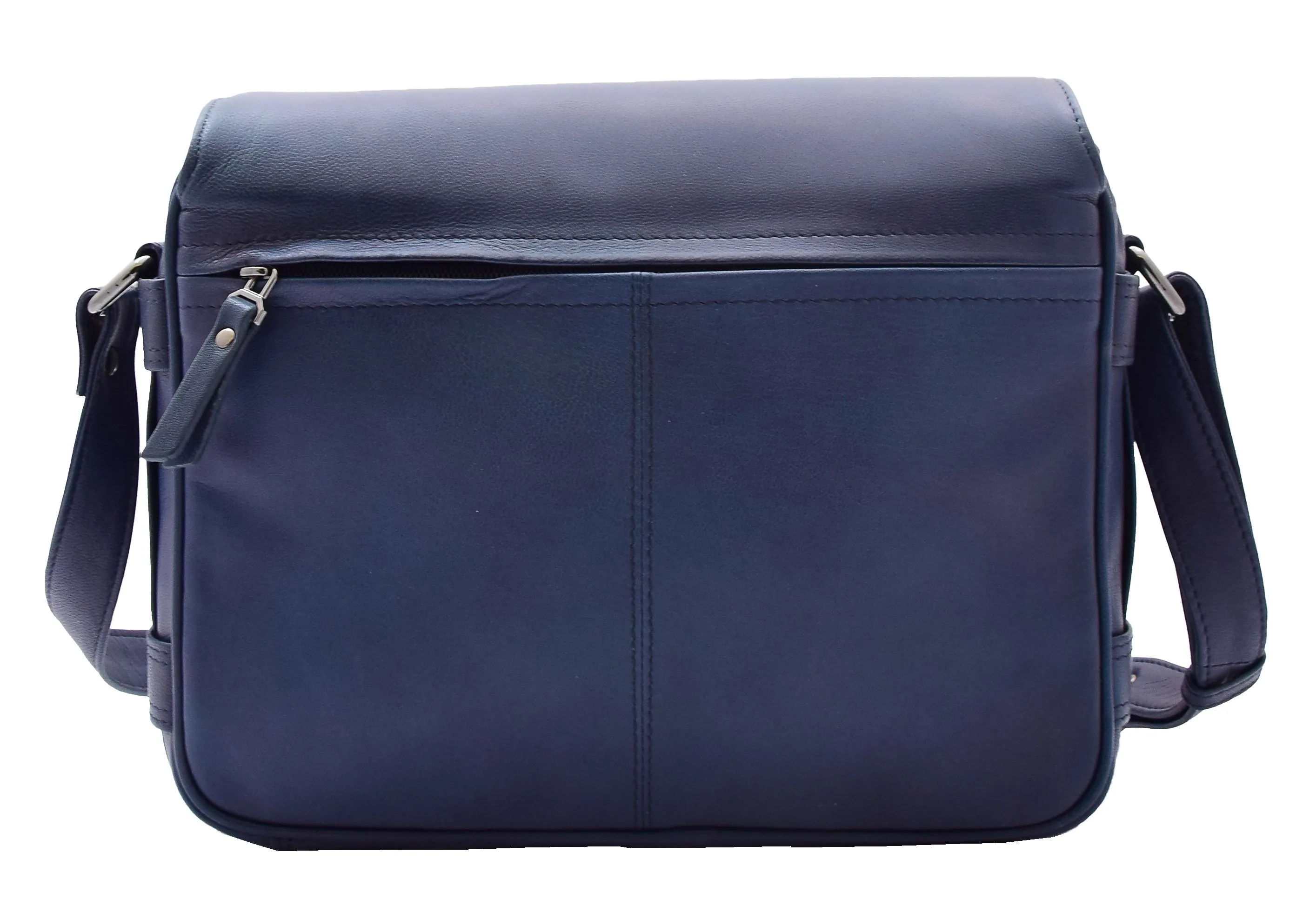 DR353 Women's Leather Cross Body Bag Casual Flap over Organiser Navy