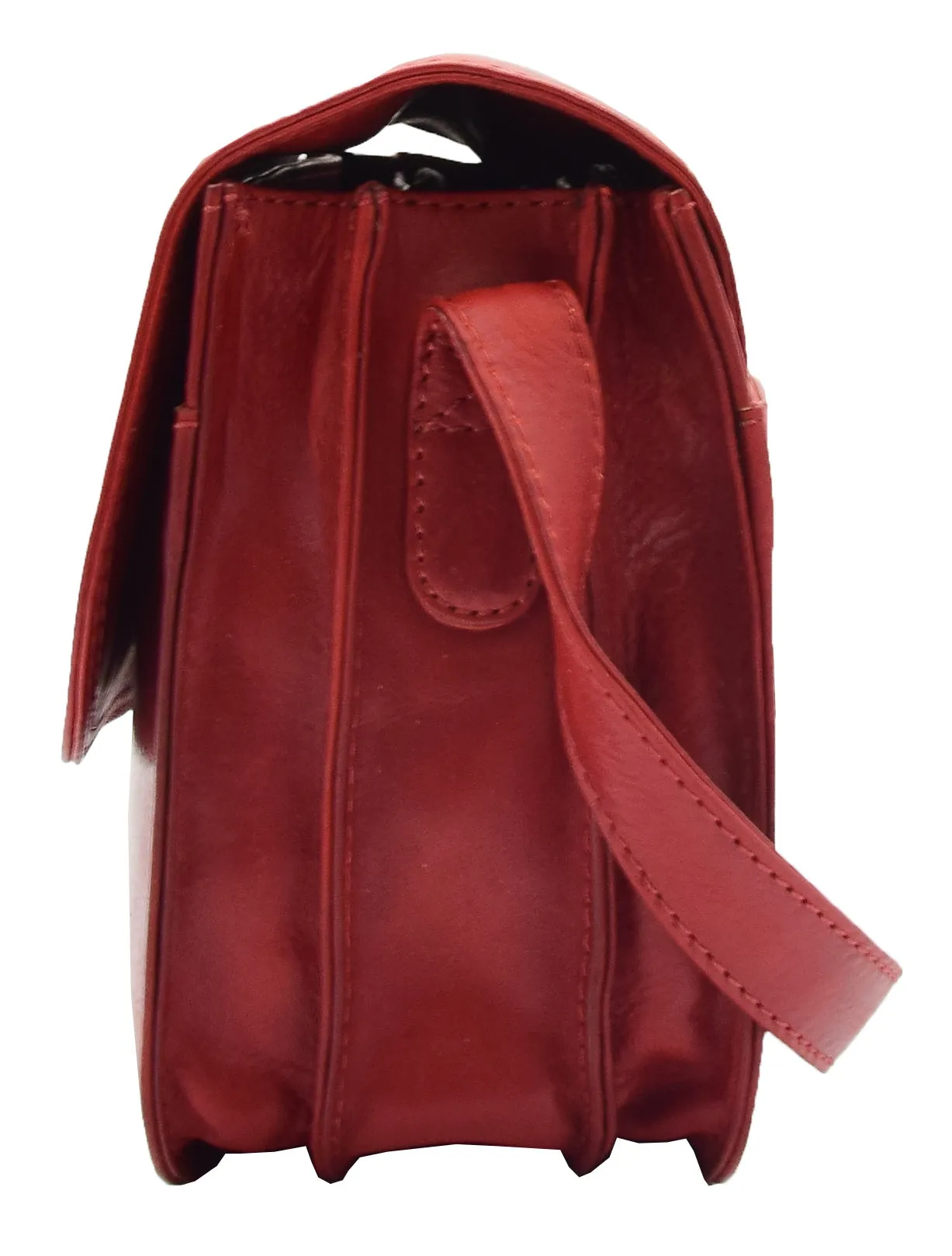 DR356 Women's Crossbody Bag Real Leather Messenger Bordo