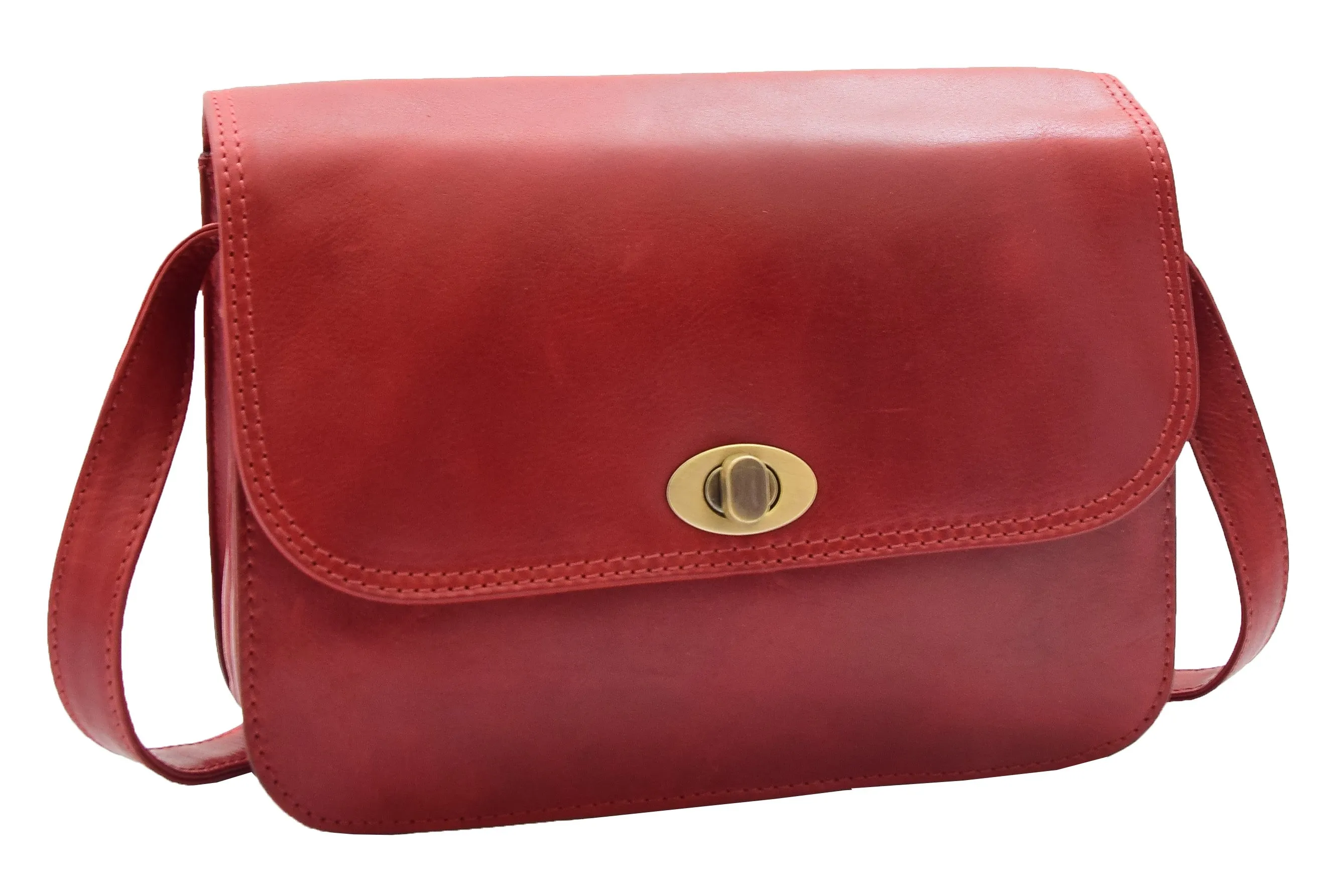 DR356 Women's Crossbody Bag Real Leather Messenger Bordo