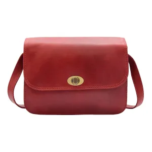 DR356 Women's Crossbody Bag Real Leather Messenger Bordo