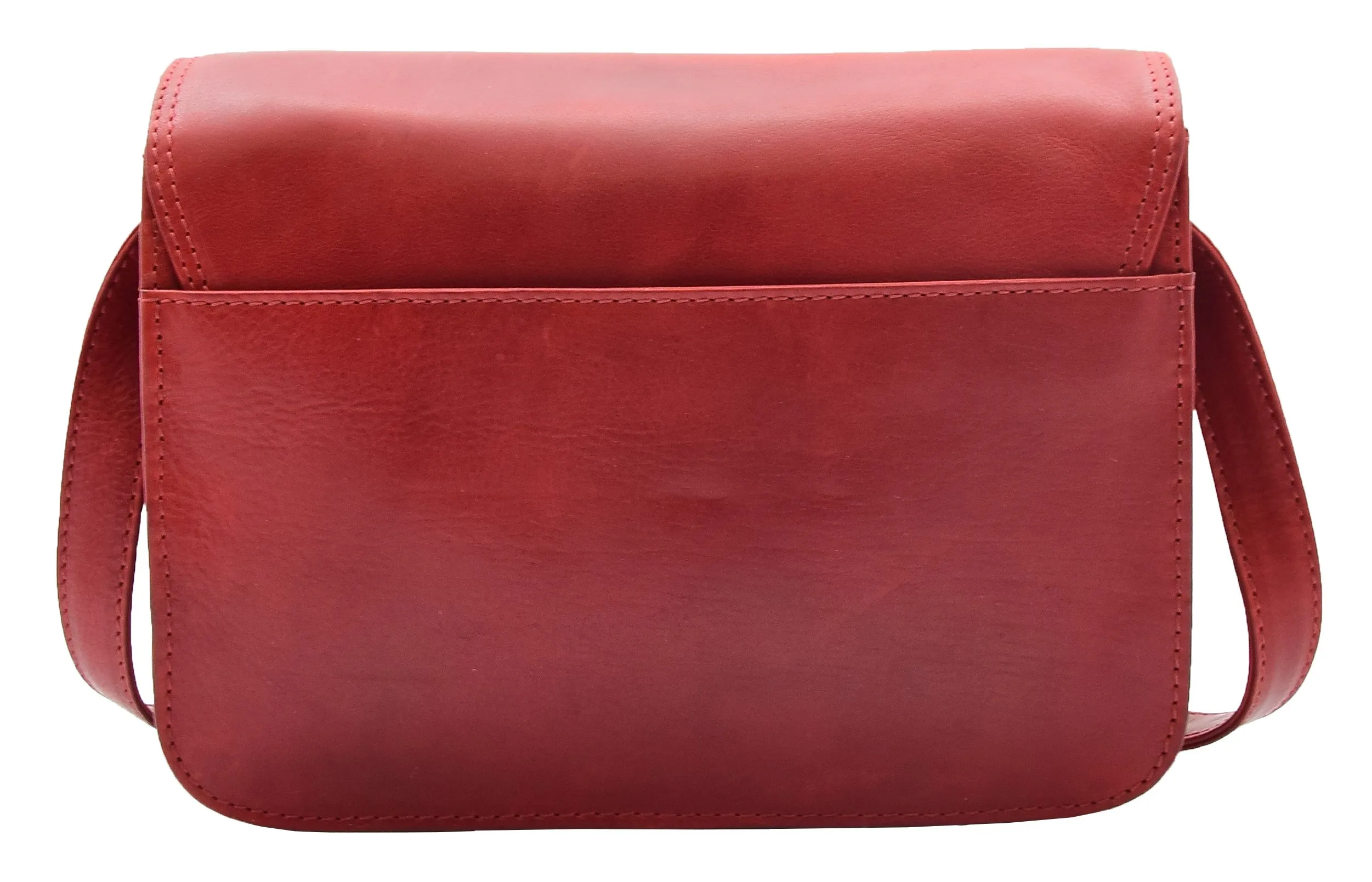 DR356 Women's Crossbody Bag Real Leather Messenger Bordo