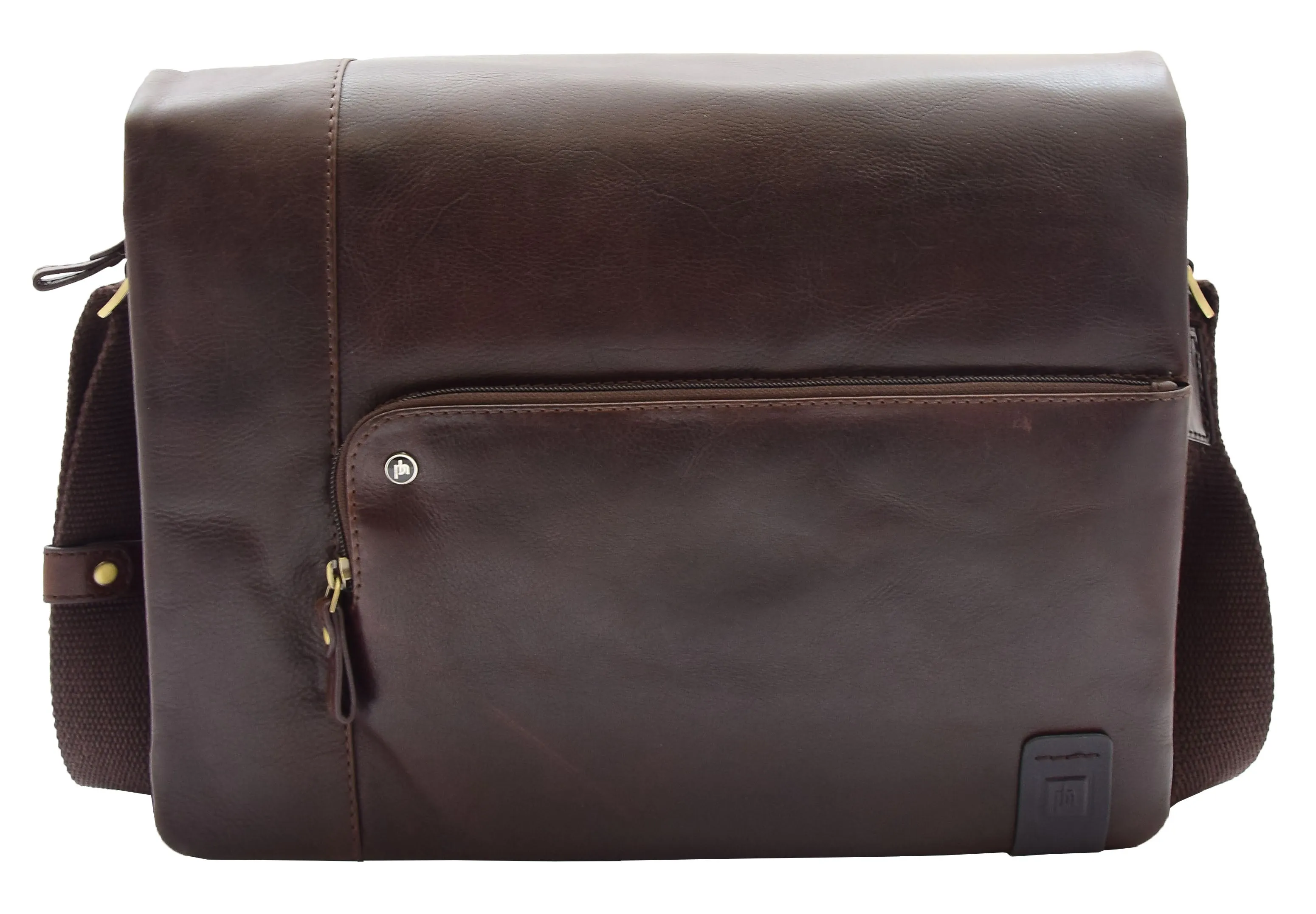 DR360 Men's Smart Casual Shoulder Leather Organiser Bag Brown