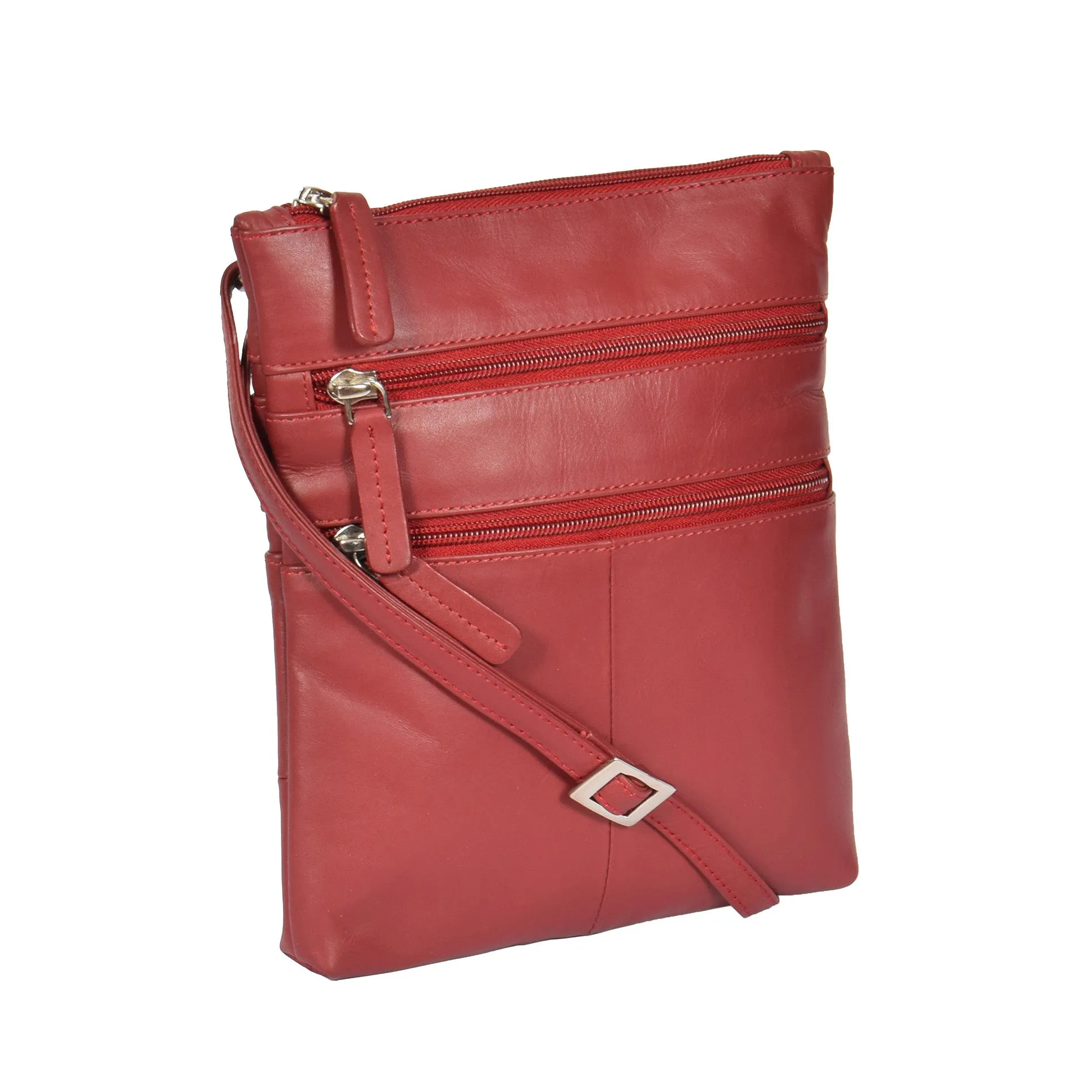 DR368 Women's Leather Small Cross Body Travel Bag Red