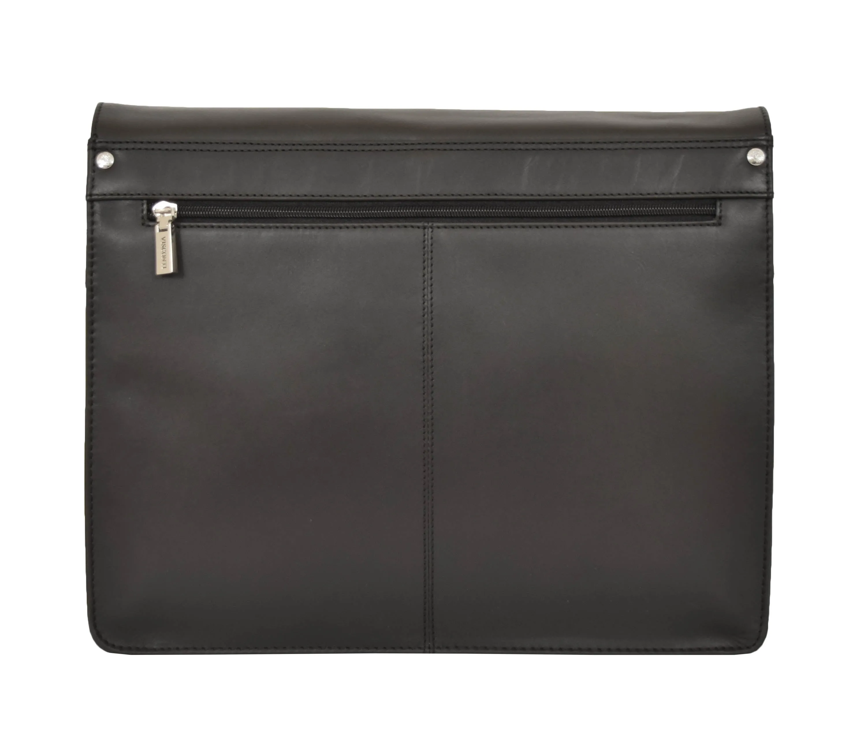 DR375 Men's Leather Cross Body Flap over Bag Black
