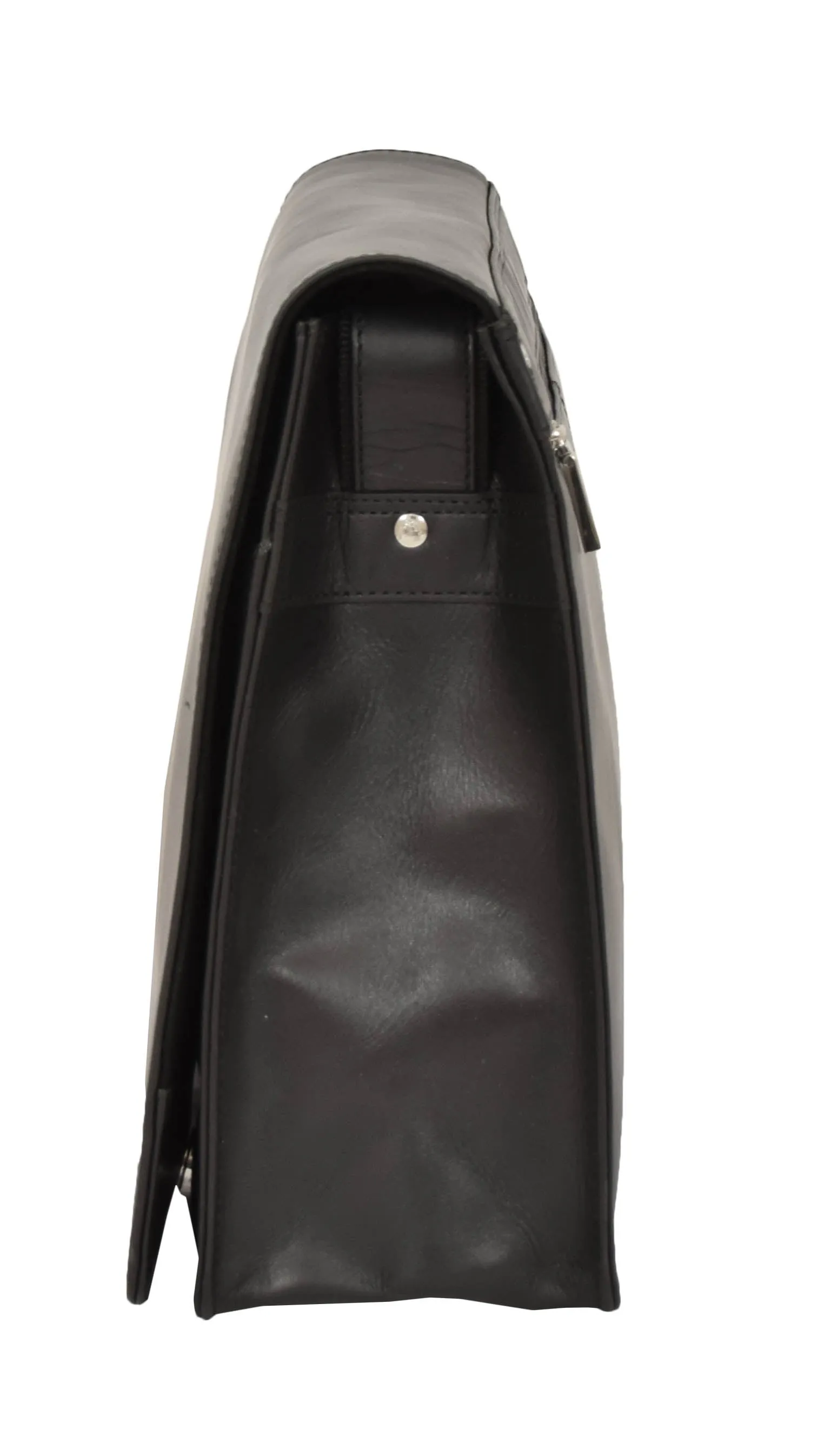 DR375 Men's Leather Cross Body Flap over Bag Black