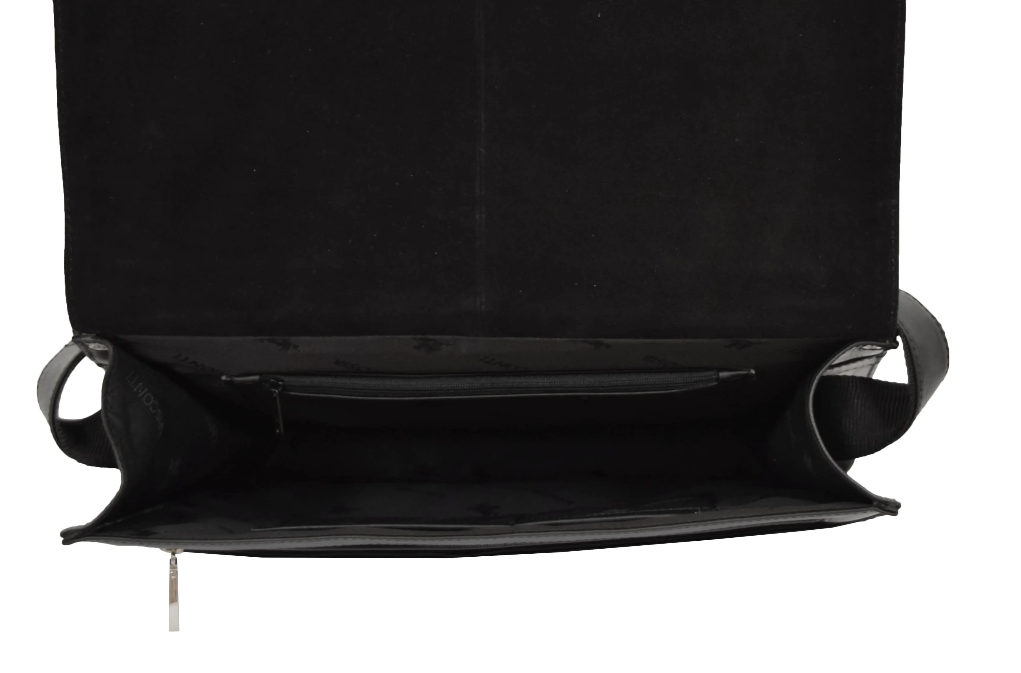 DR375 Men's Leather Cross Body Flap over Bag Black