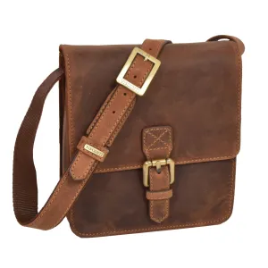 DR392 Small Cross Body Leather Pouch Travelling Bag Tan