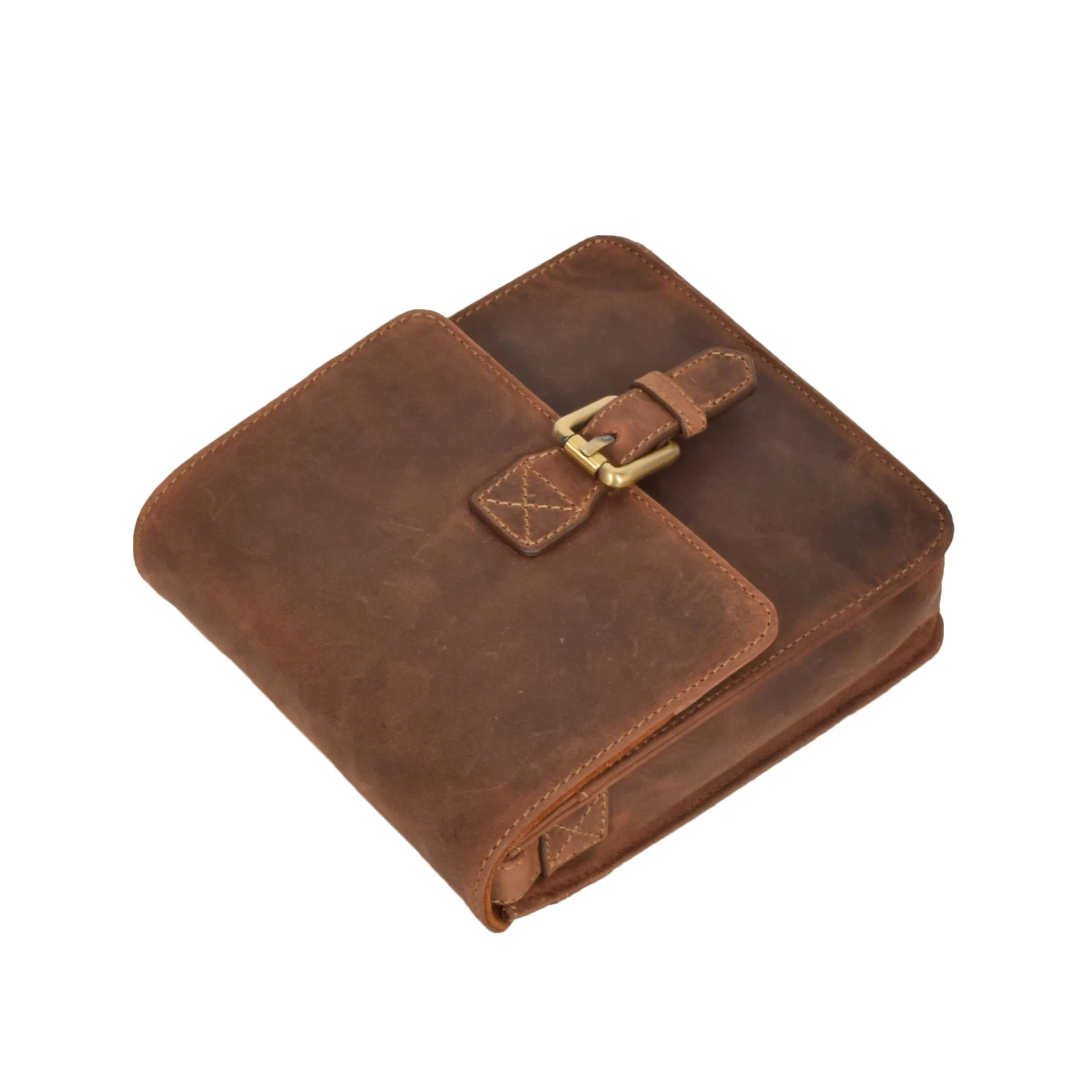 DR392 Small Cross Body Leather Pouch Travelling Bag Tan