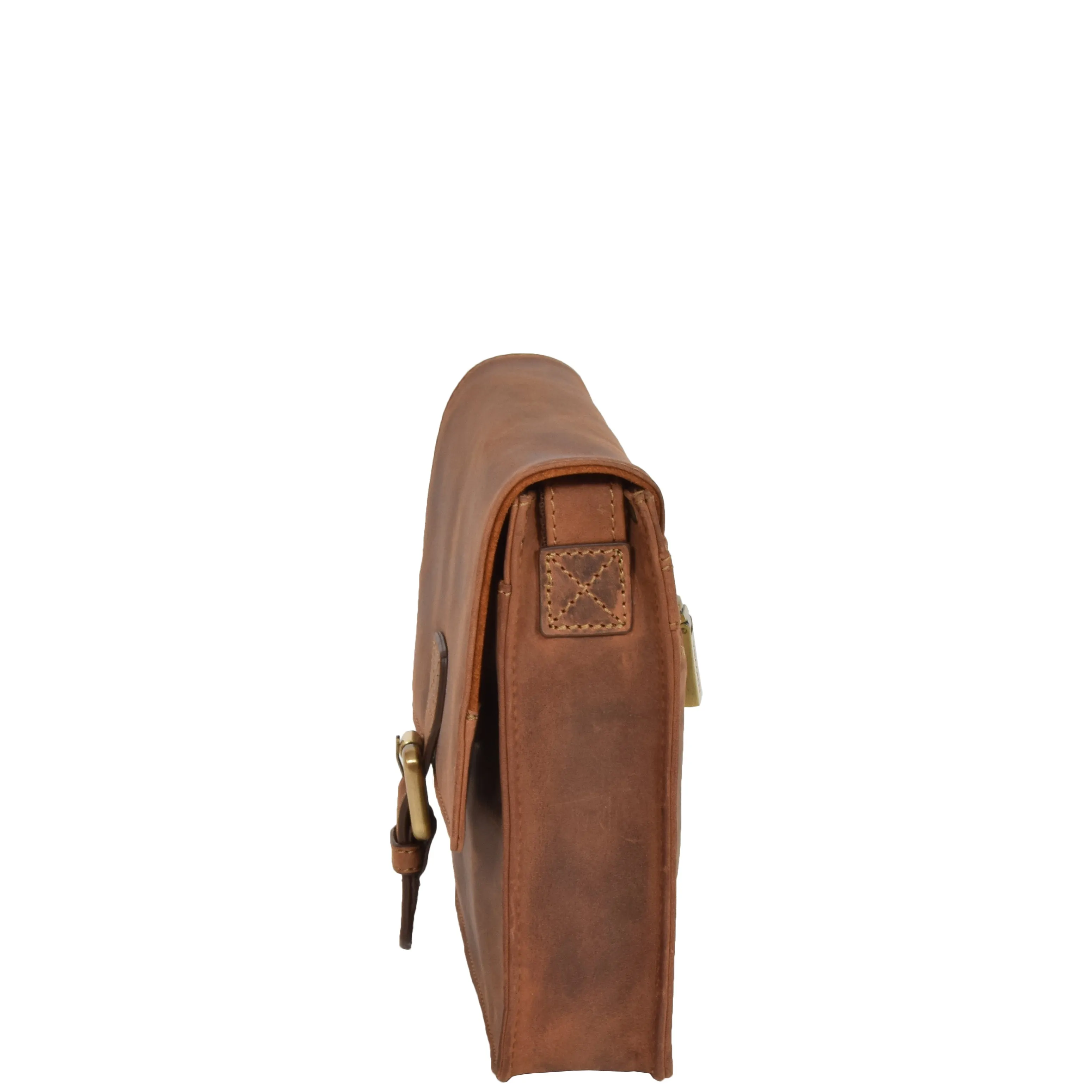DR392 Small Cross Body Leather Pouch Travelling Bag Tan