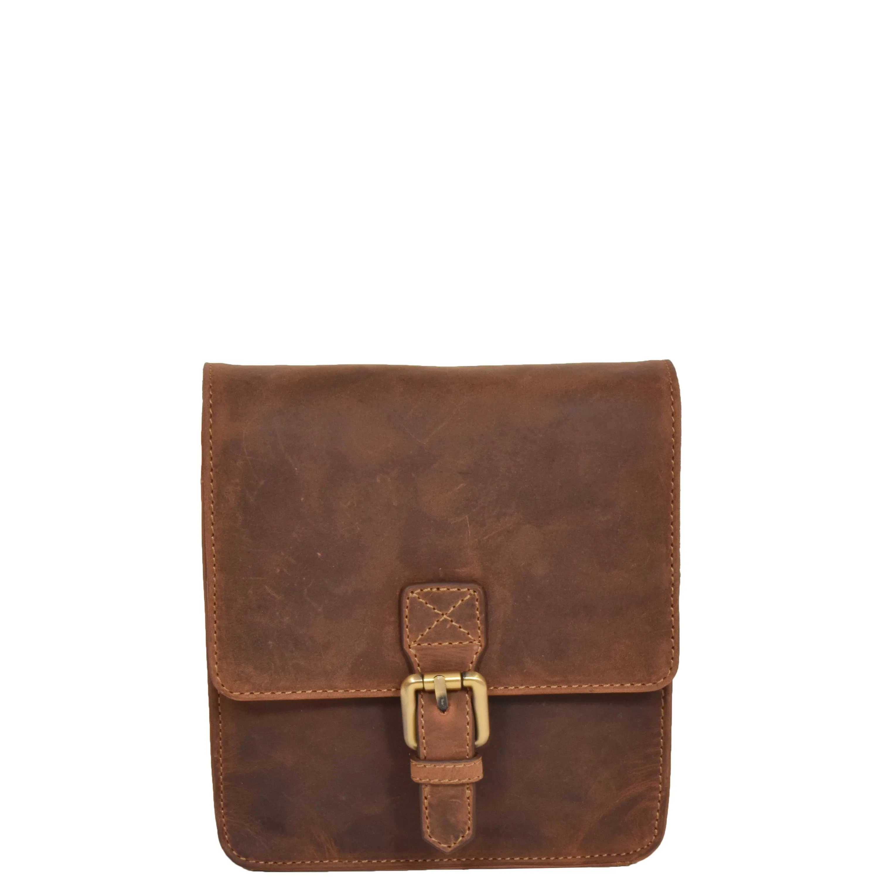 DR392 Small Cross Body Leather Pouch Travelling Bag Tan