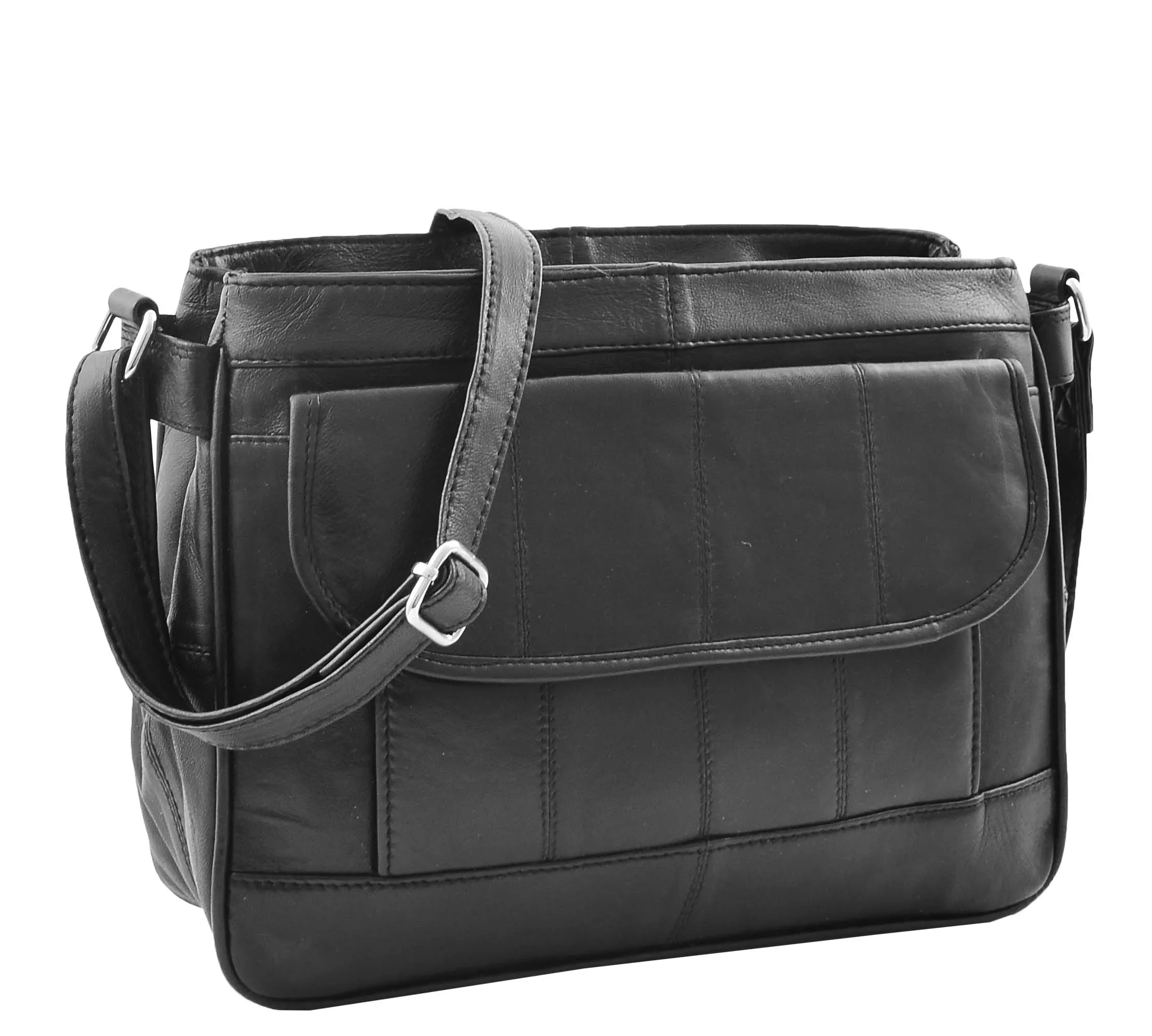 DR467 Women's Leather Cross Body Messenger Bag Black