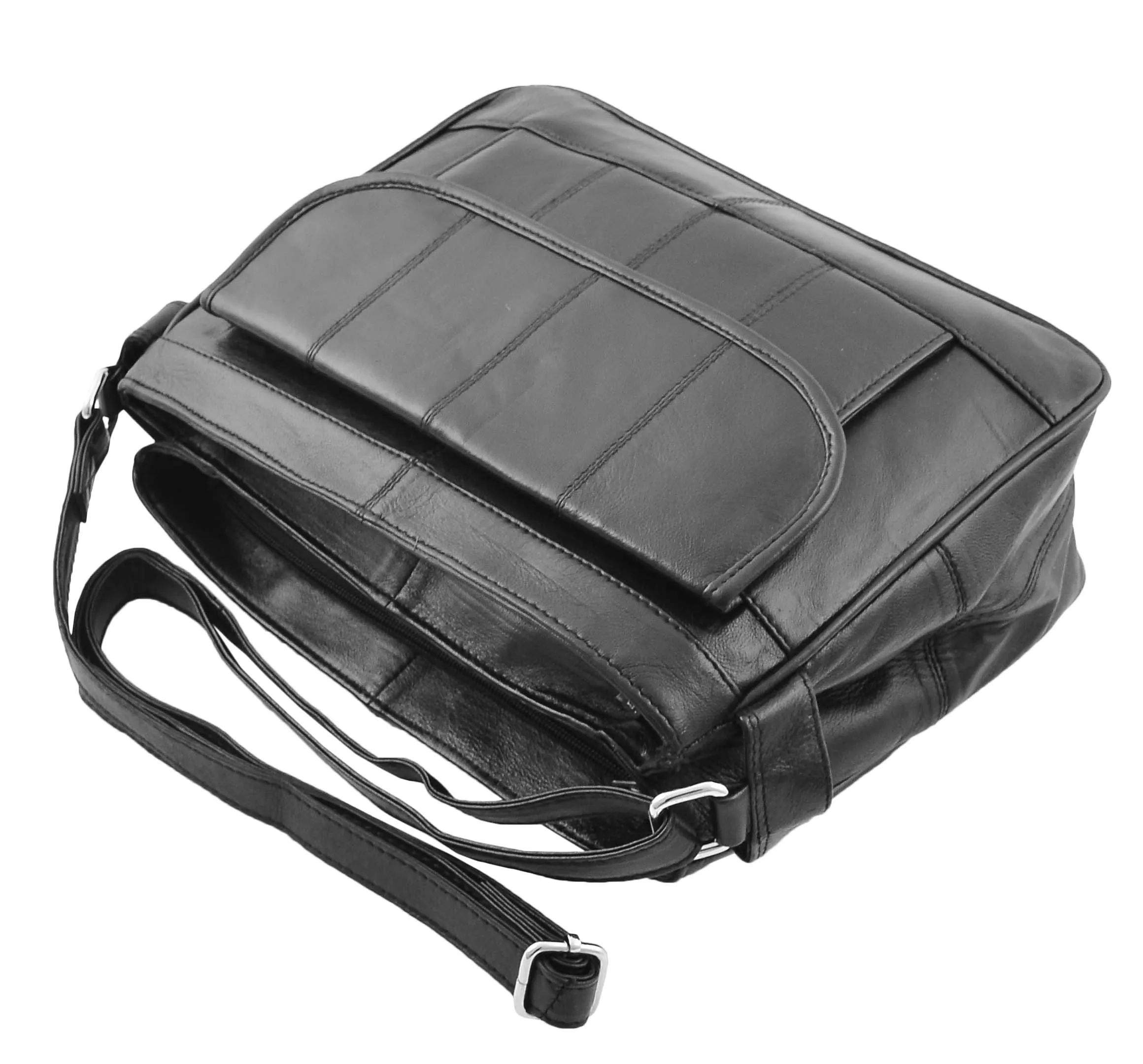 DR467 Women's Leather Cross Body Messenger Bag Black
