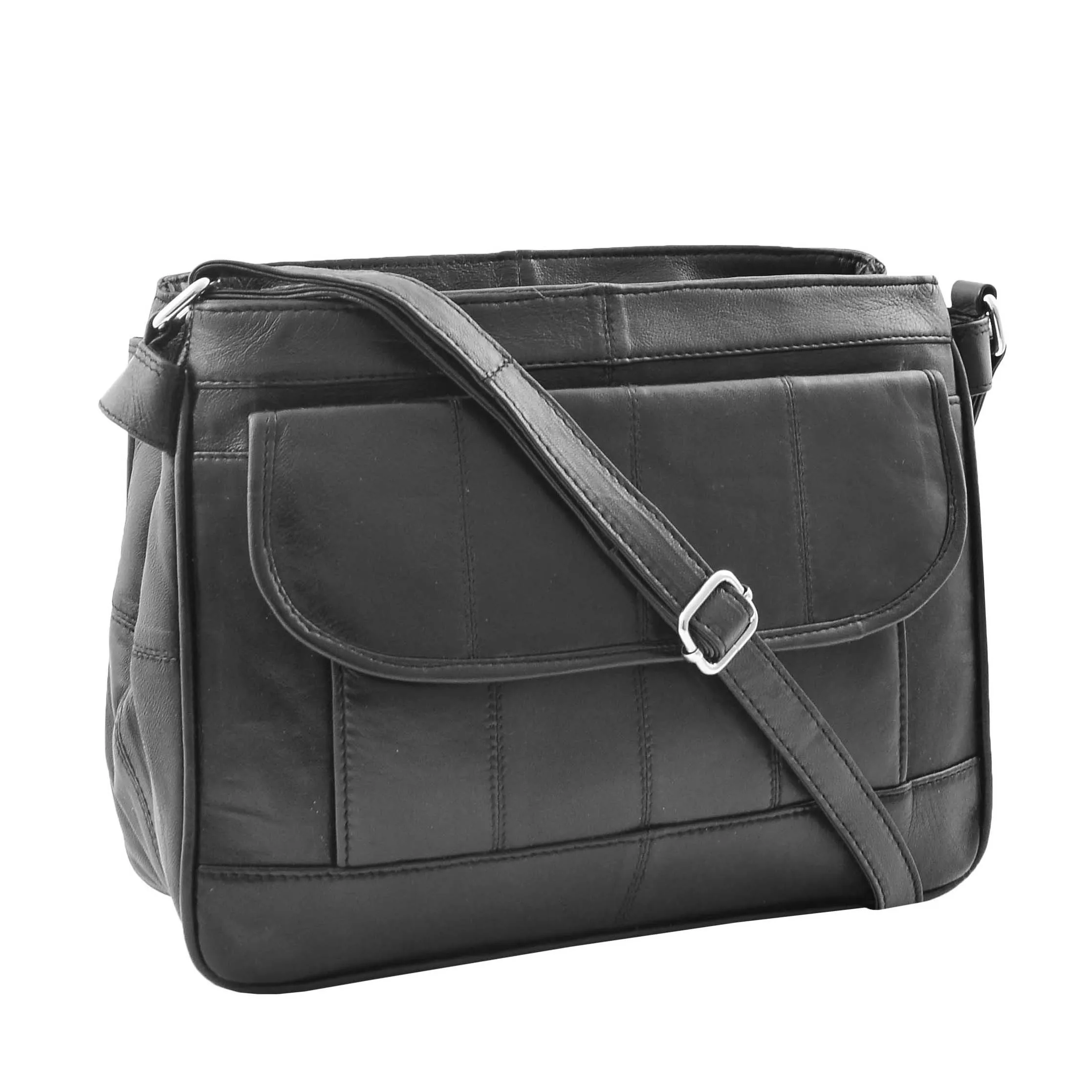 DR467 Women's Leather Cross Body Messenger Bag Black