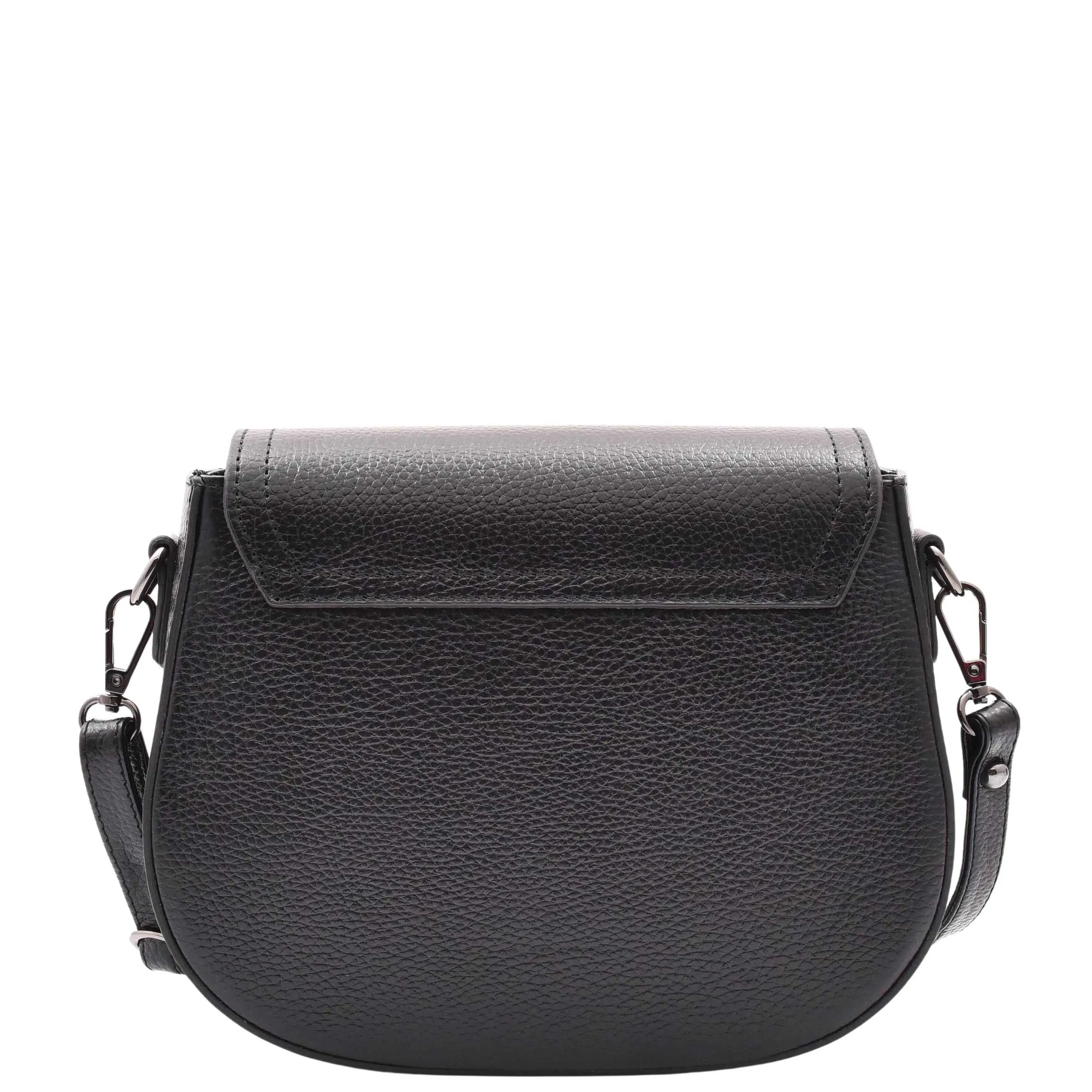 DR578 Women's Genuine Leather Small Sized Cross Body Bag Black