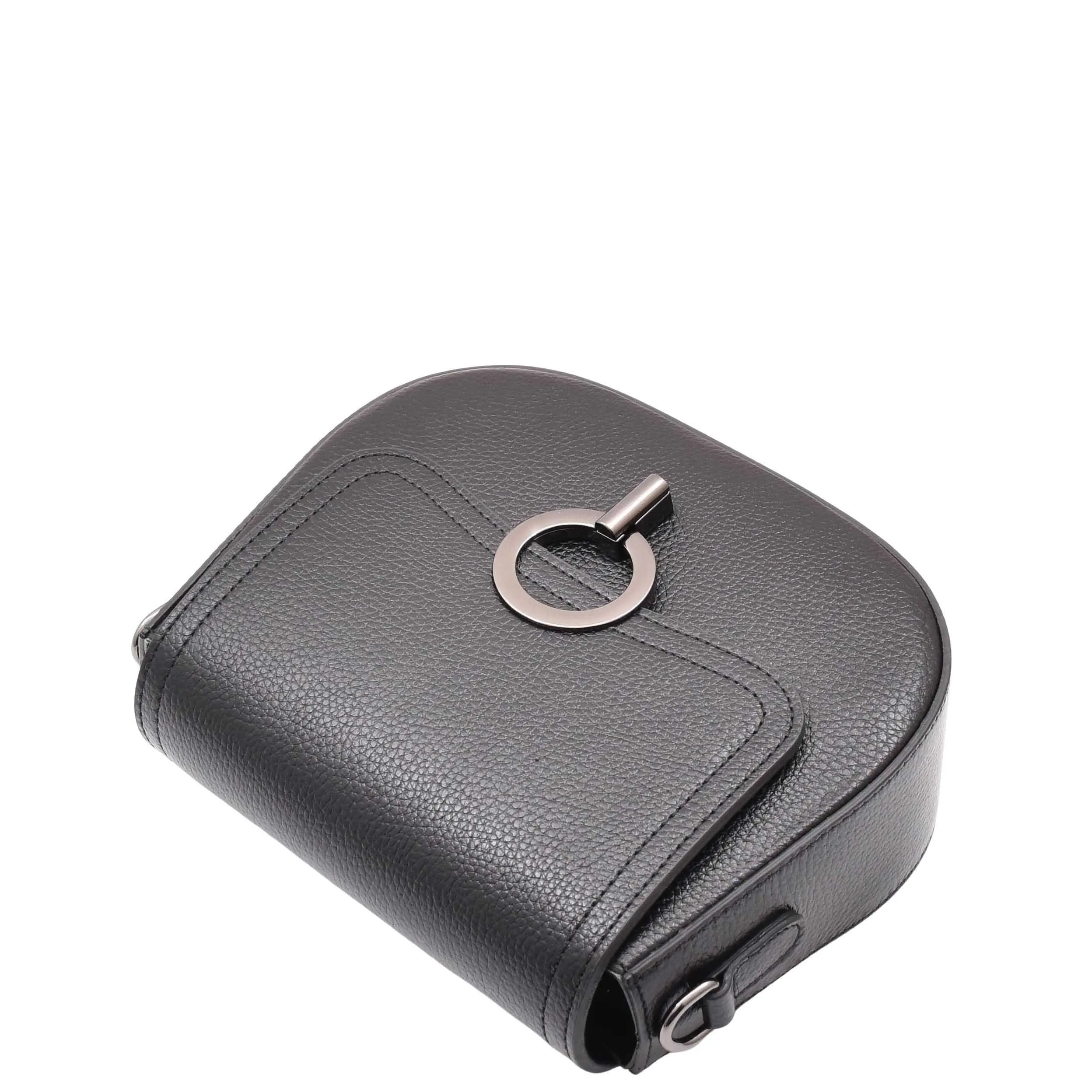 DR578 Women's Genuine Leather Small Sized Cross Body Bag Black
