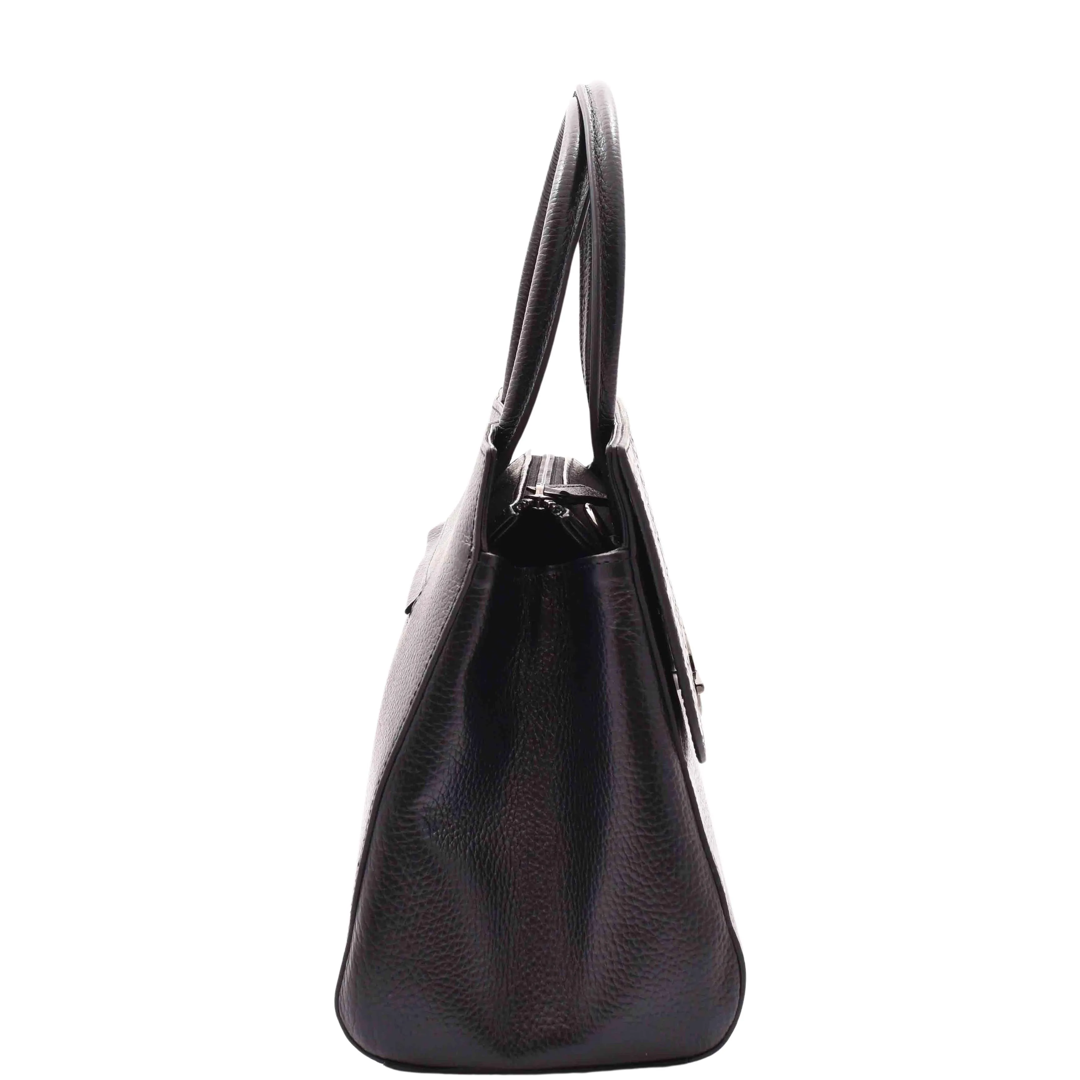 DR580 Women's Genuine Leather Long Strap Croc Print Handbag Black