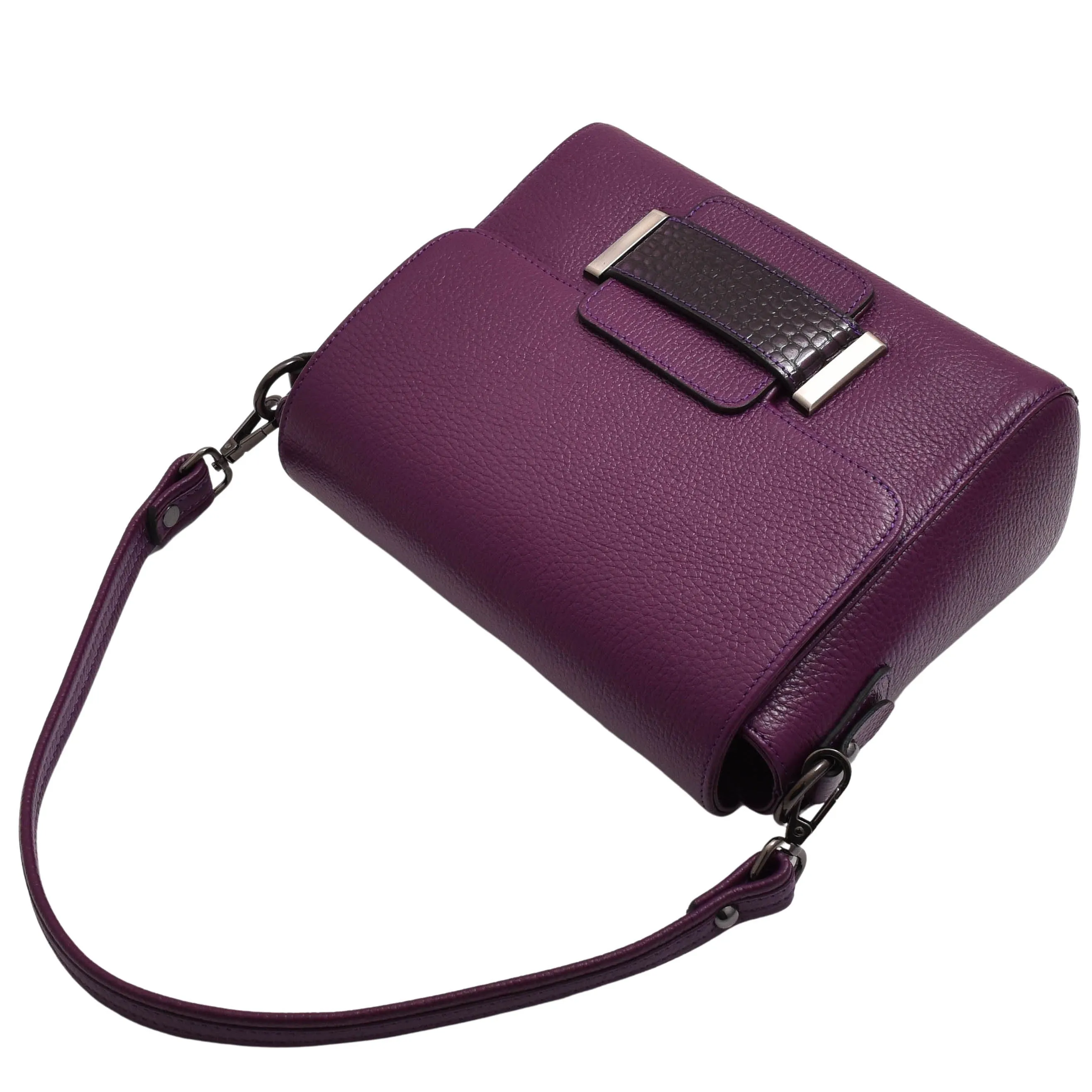 DR582 Women's Leather Adjustable Shoulder Strap Messenger Bag Purple