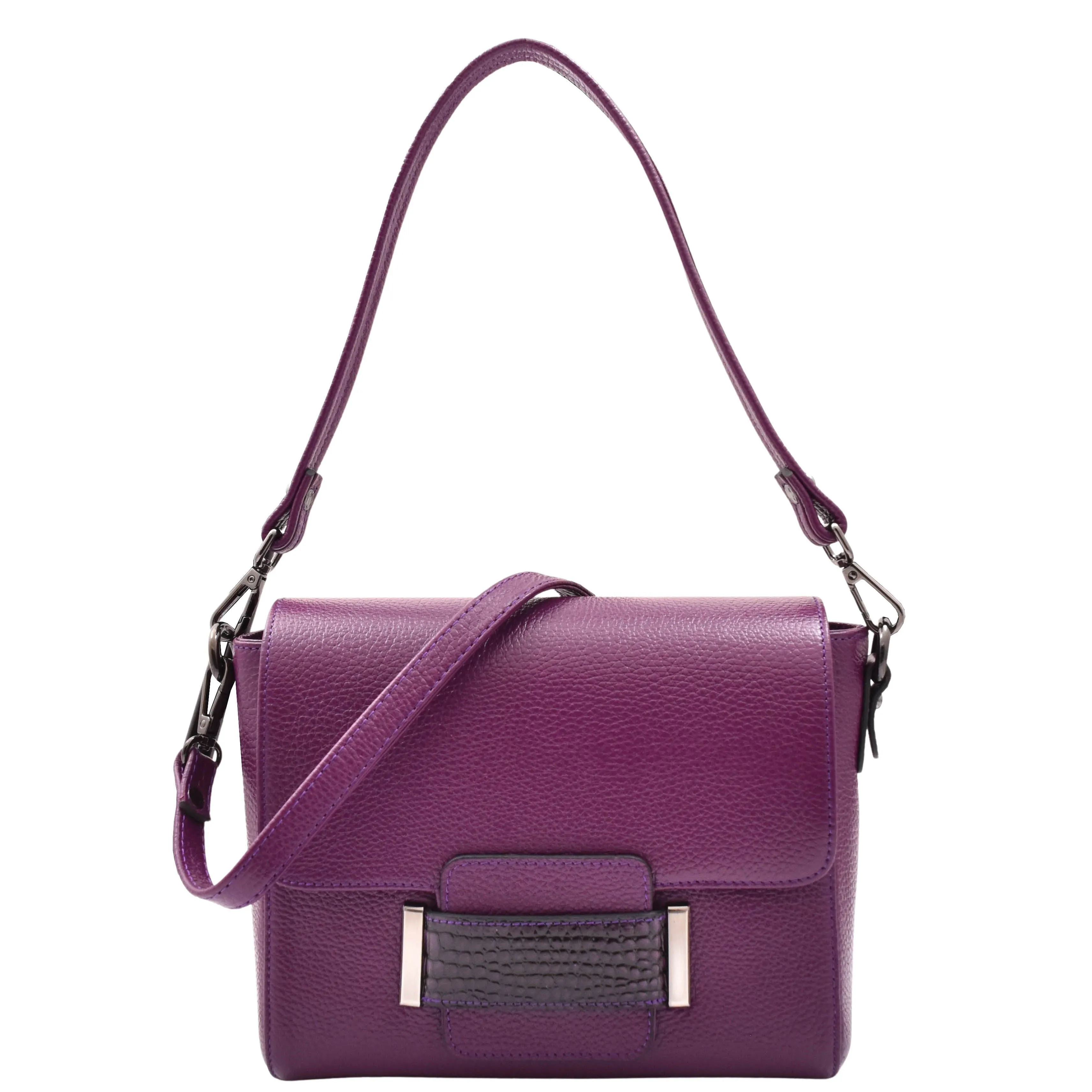 DR582 Women's Leather Adjustable Shoulder Strap Messenger Bag Purple
