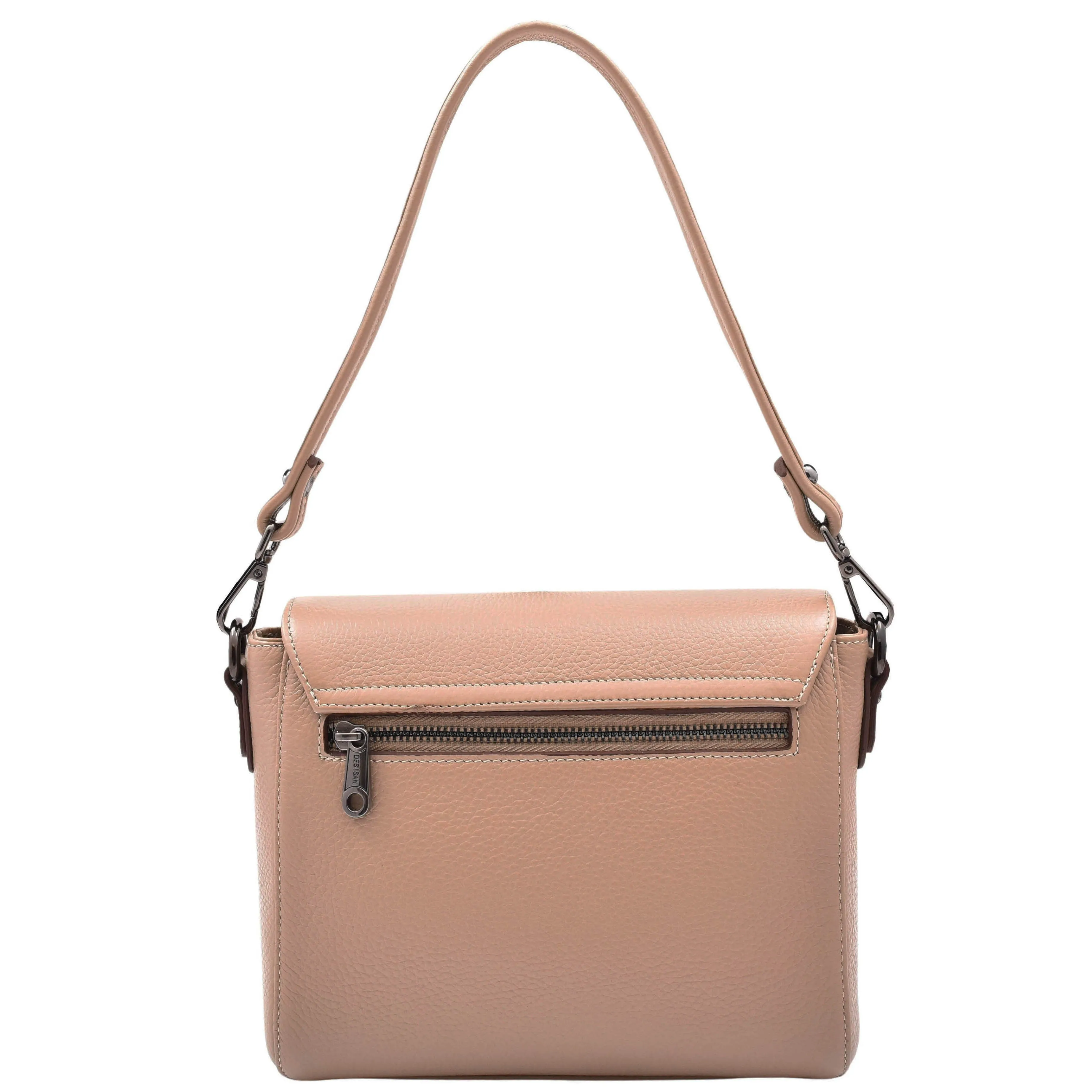 DR582 Women's Leather Adjustable Shoulder Strap Messenger Bag Taupe