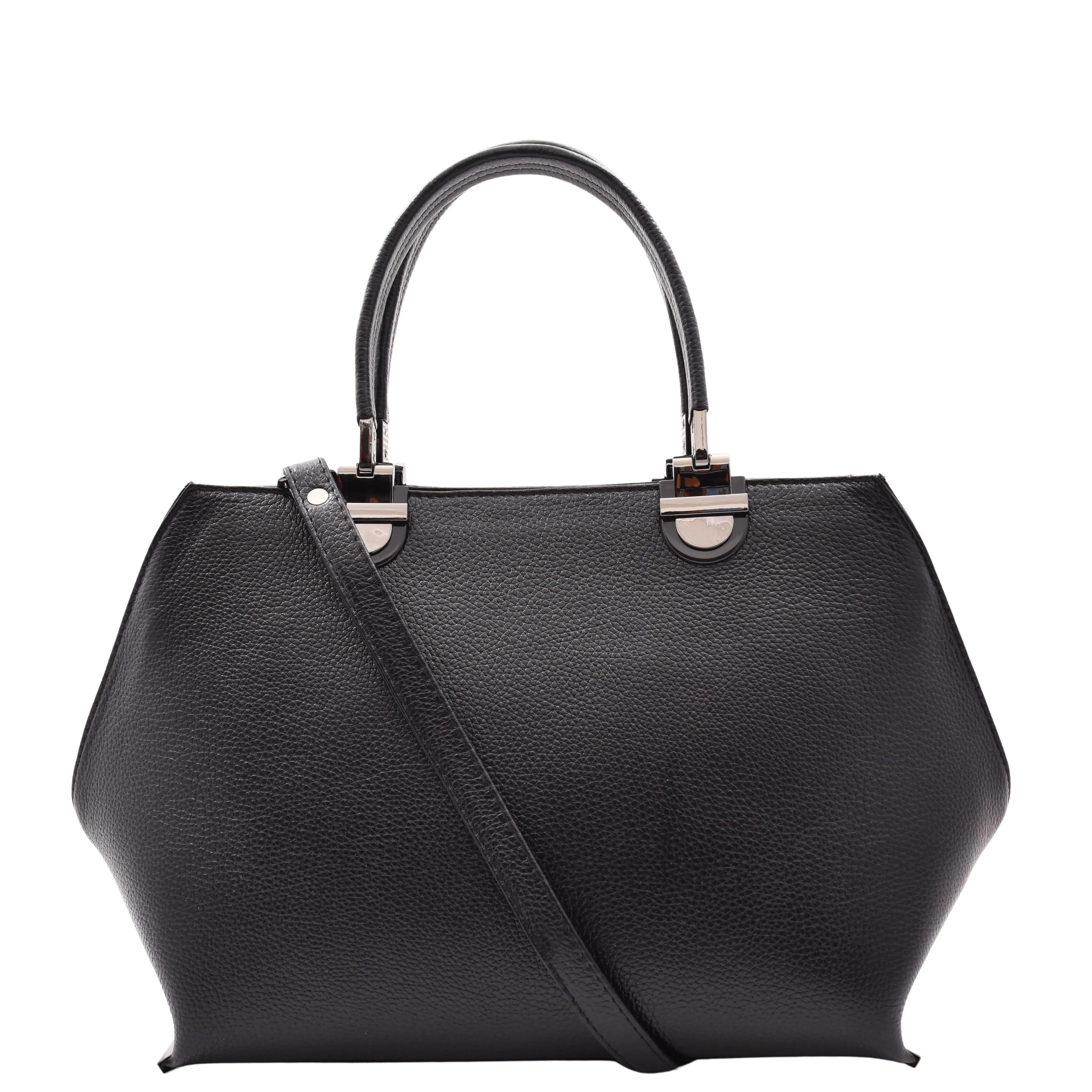 DR585 Women's Large Shoulder Bag With Classic Zip Opening Black