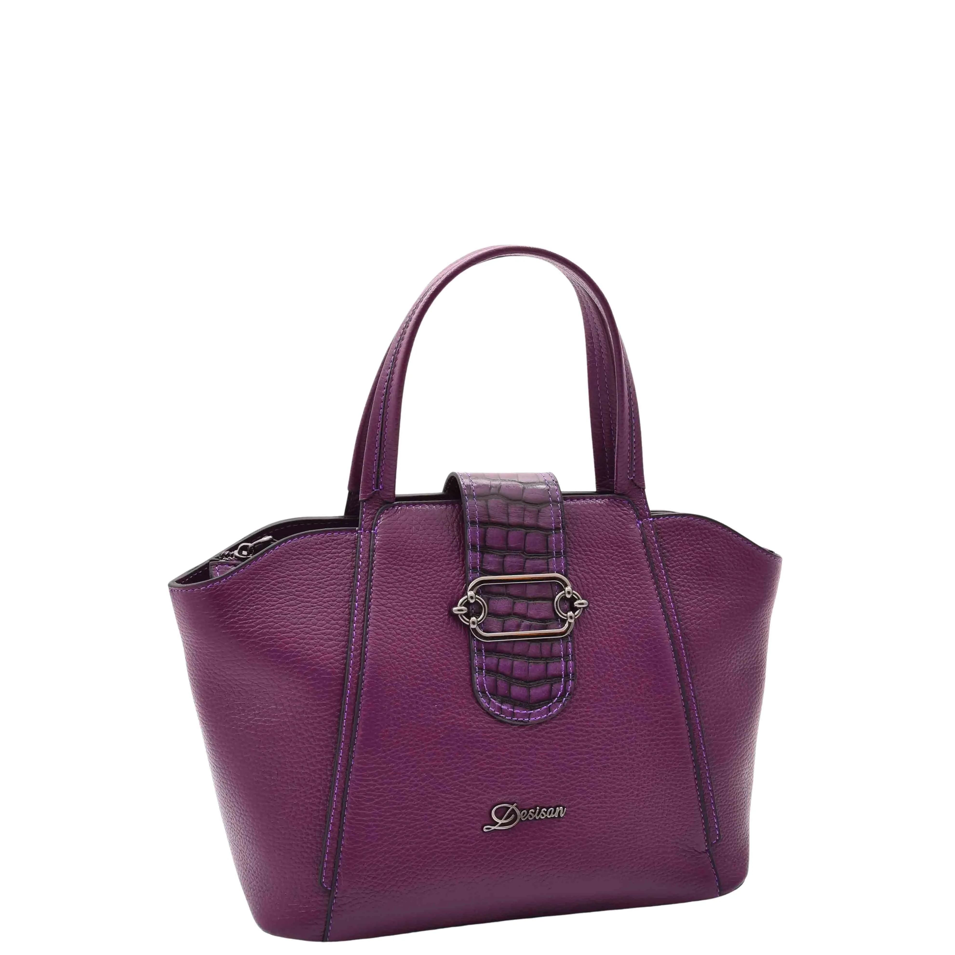 DR586 Women's Stylish Leather Adjustable Strap Handbag Purple
