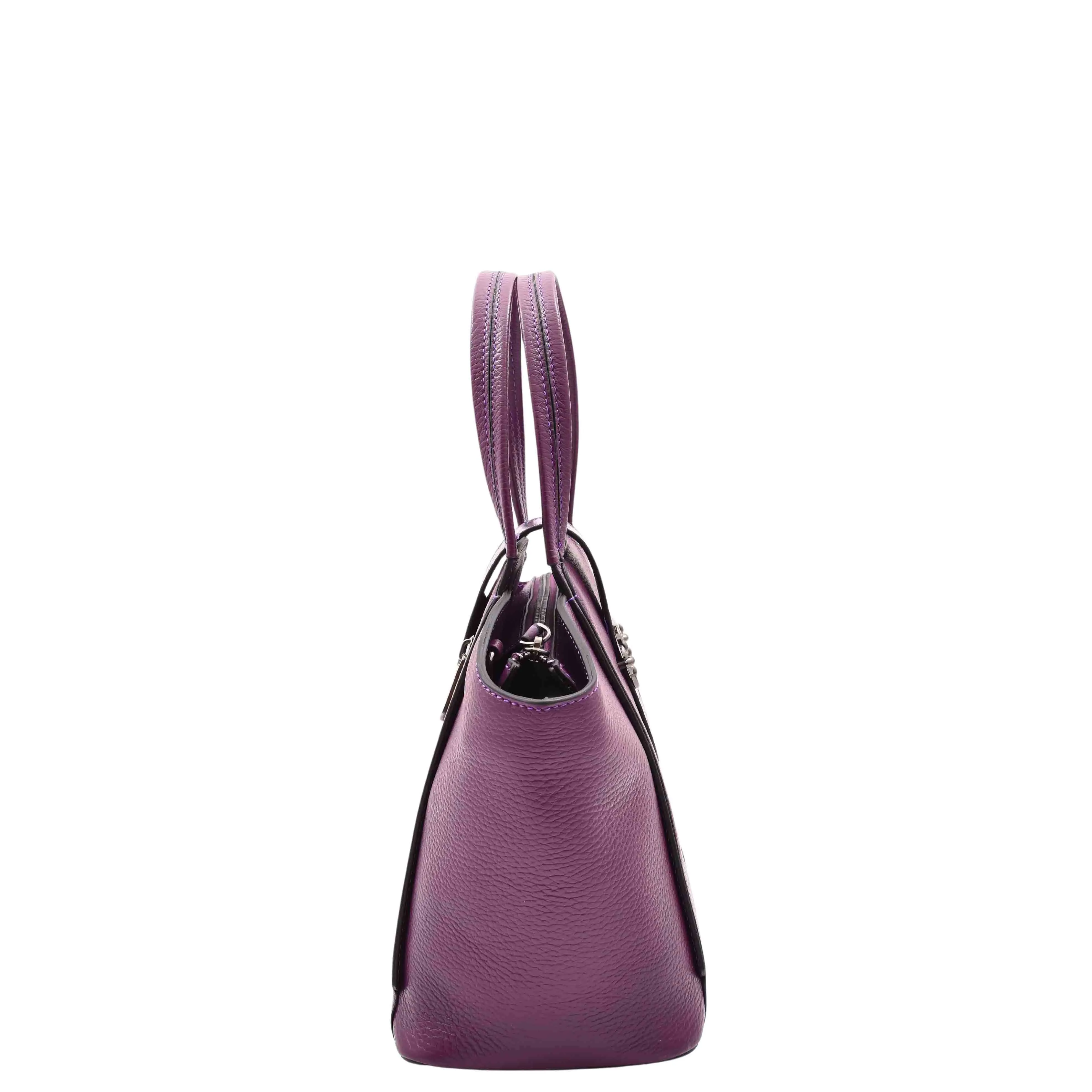 DR586 Women's Stylish Leather Adjustable Strap Handbag Purple