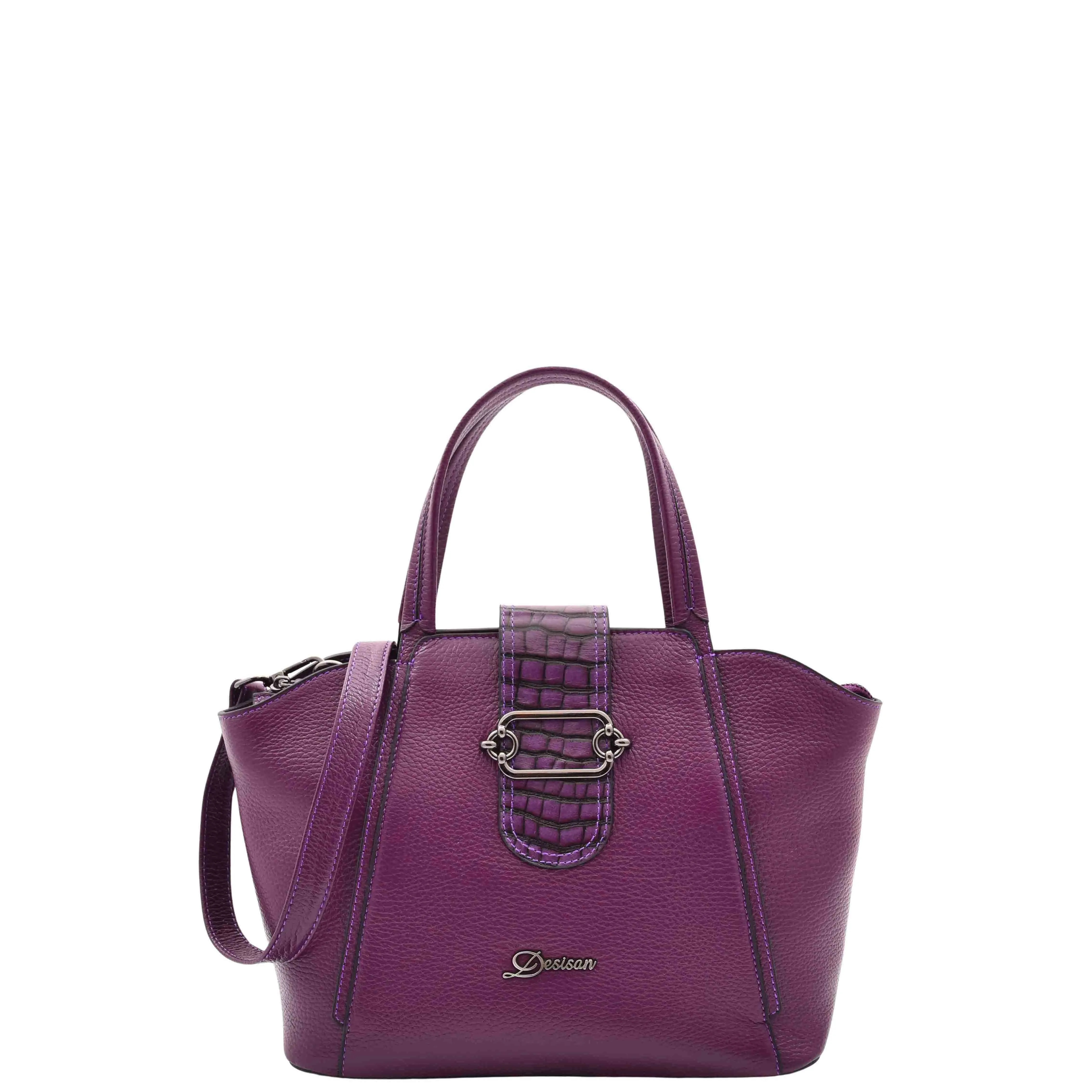 DR586 Women's Stylish Leather Adjustable Strap Handbag Purple