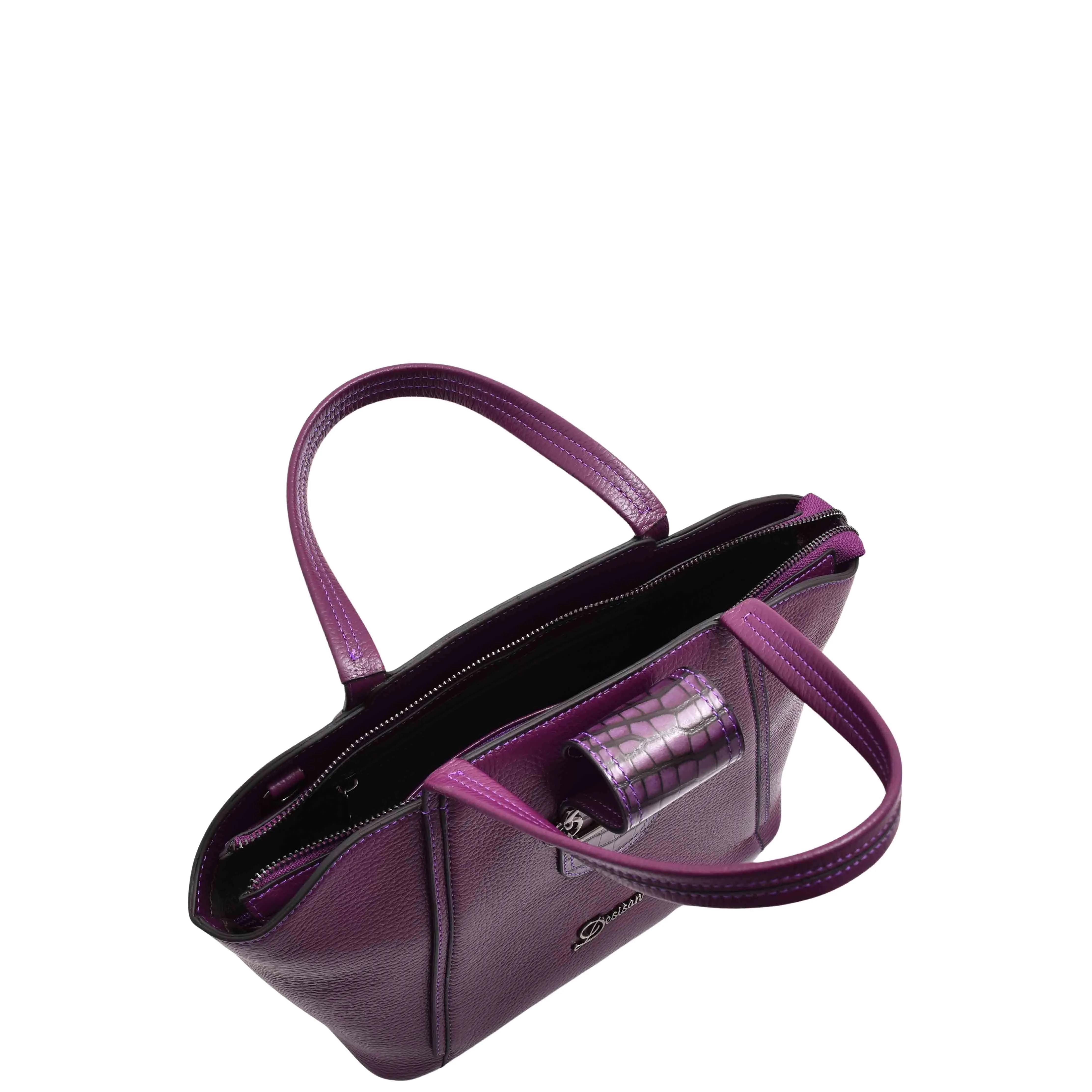 DR586 Women's Stylish Leather Adjustable Strap Handbag Purple