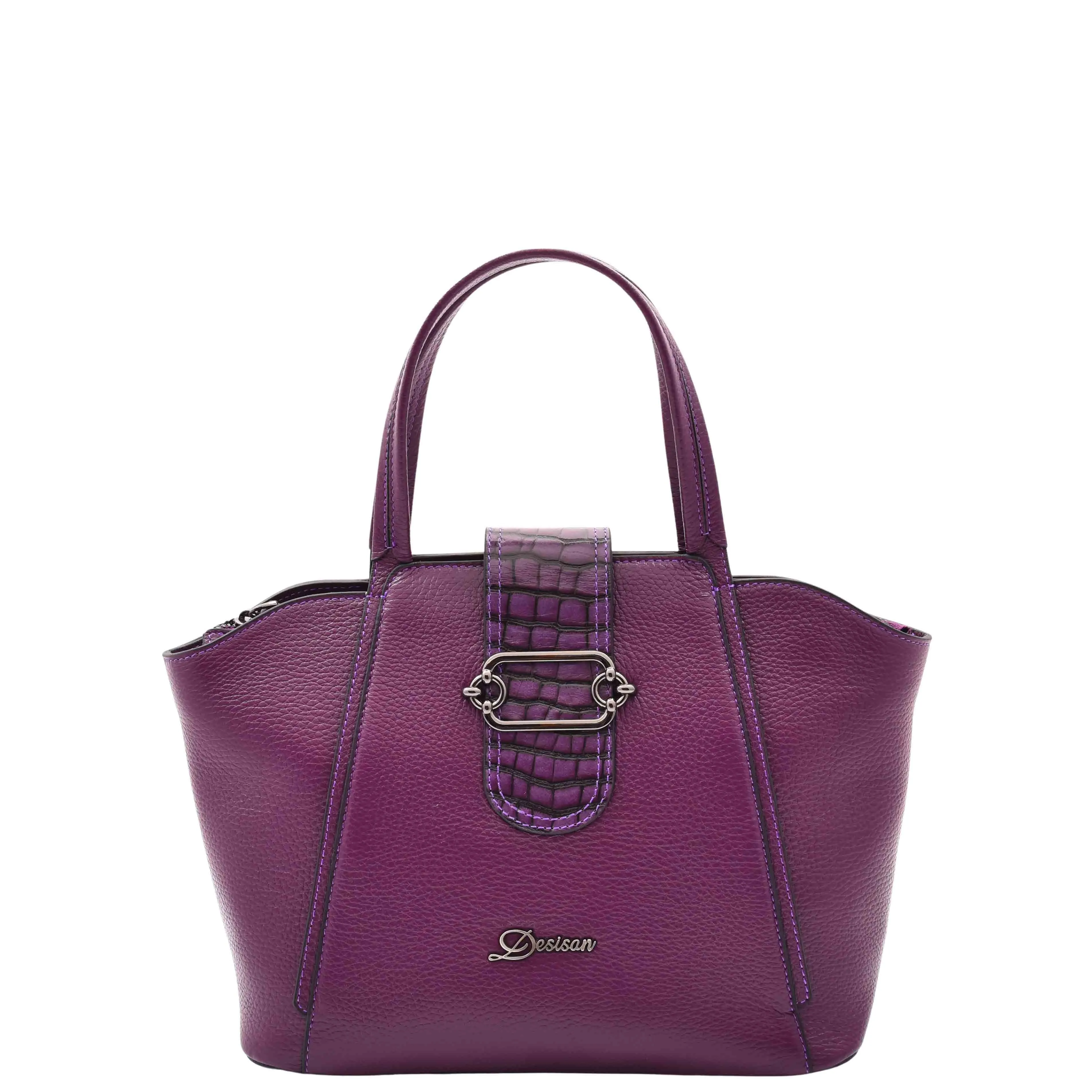 DR586 Women's Stylish Leather Adjustable Strap Handbag Purple