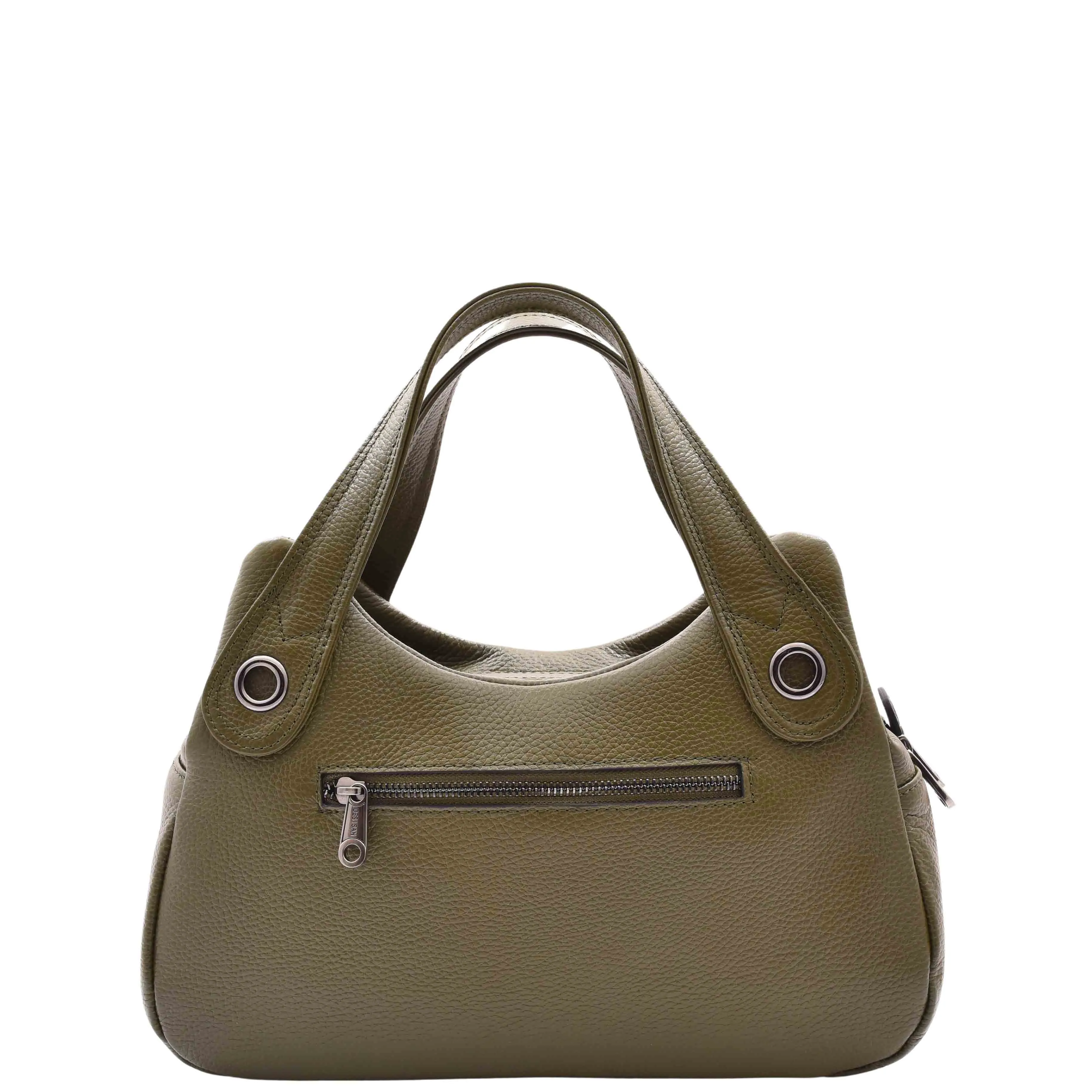 DR587 Women's Small Handbag Textured Leather Shoulder Bag Olive