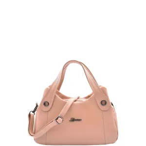 DR587 Women's Small Handbag Textured Leather Shoulder Bag Rose