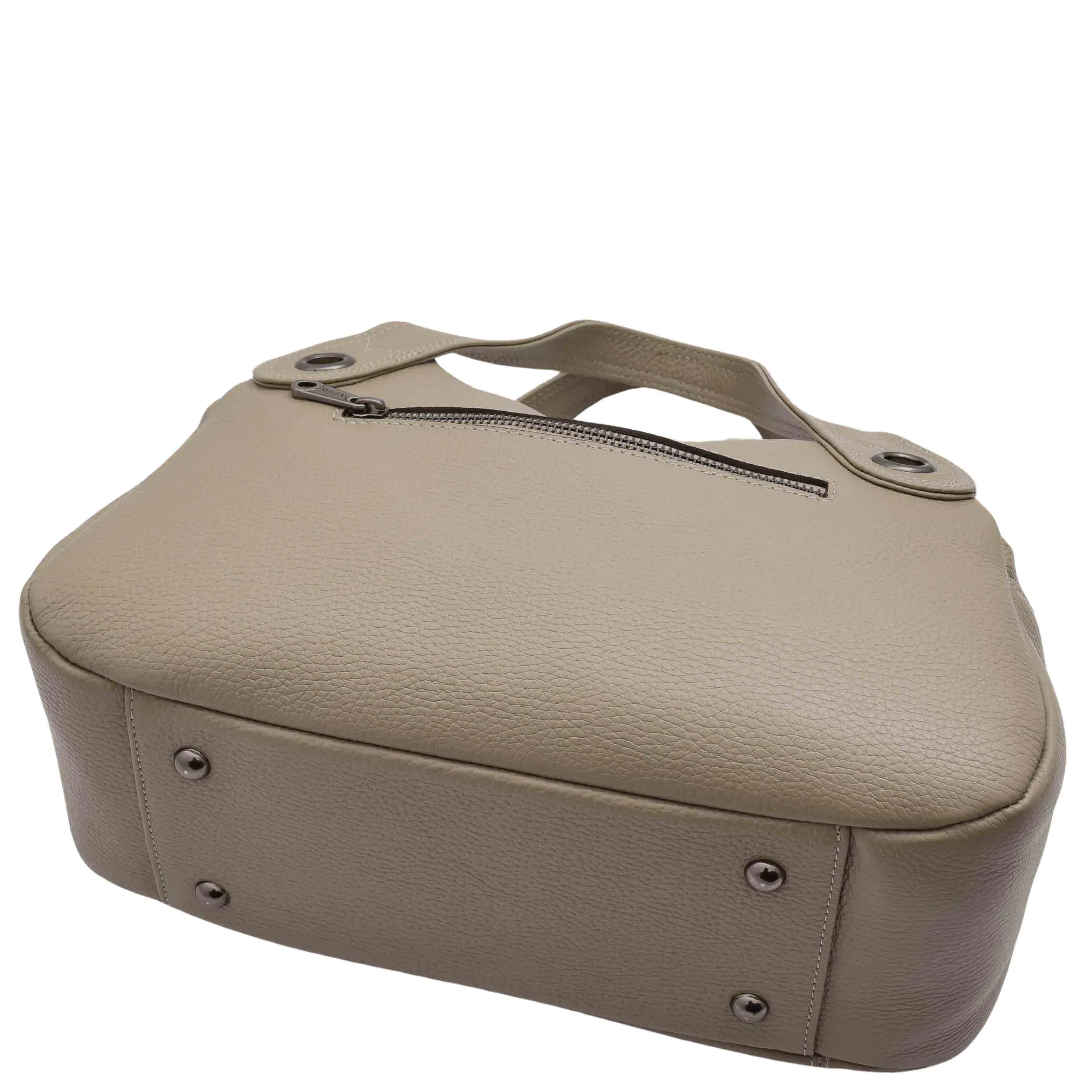 DR587 Women's Small Handbag Textured Leather Shoulder Bag Taupe