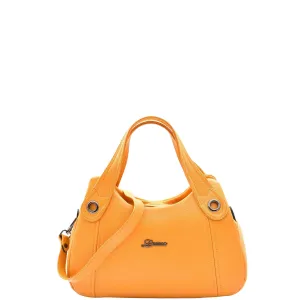 DR587 Women's Small Handbag Textured Leather Shoulder Bag Yellow