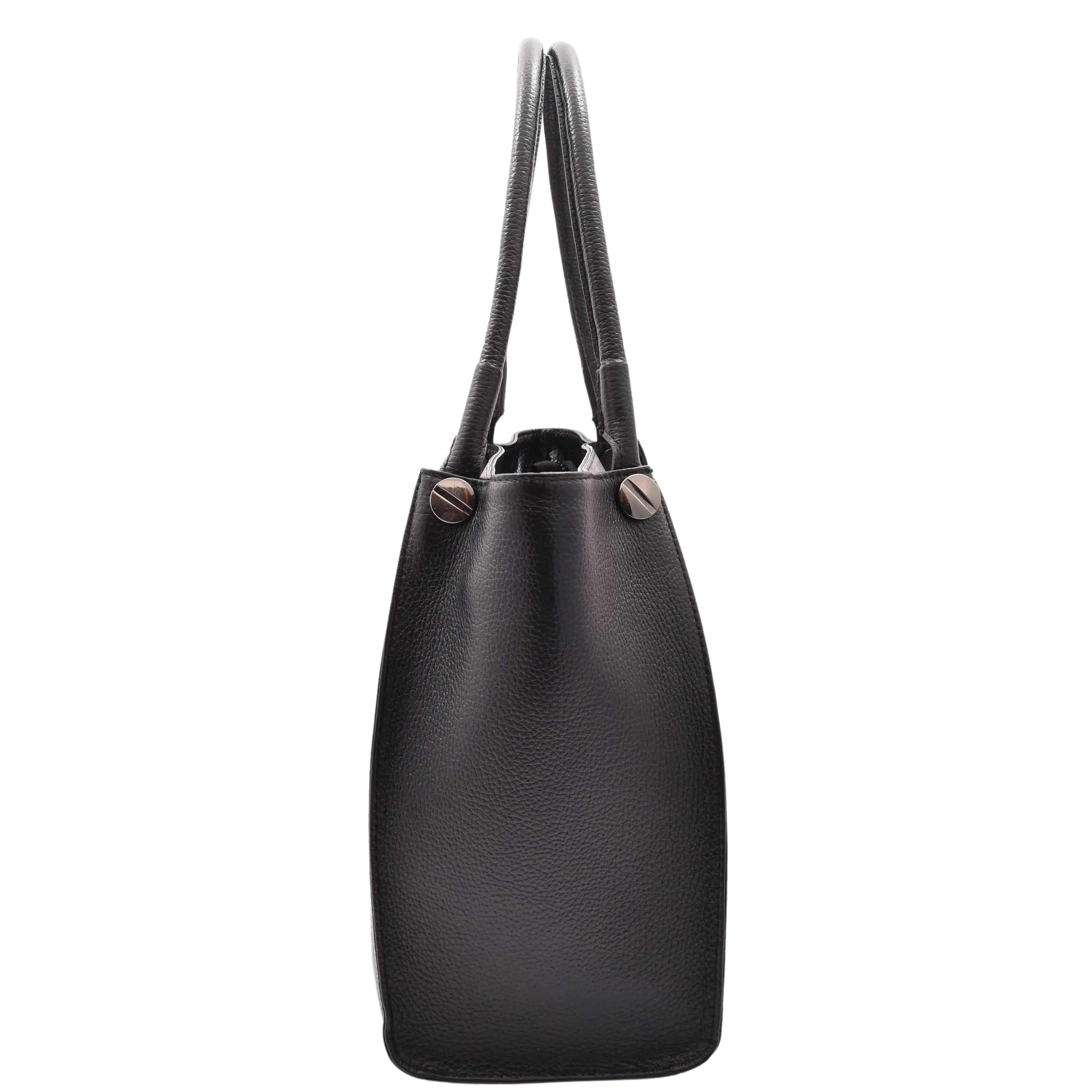 DR588 Women's Textured Leather Large Shoulder Bag With Multi Pockets Black