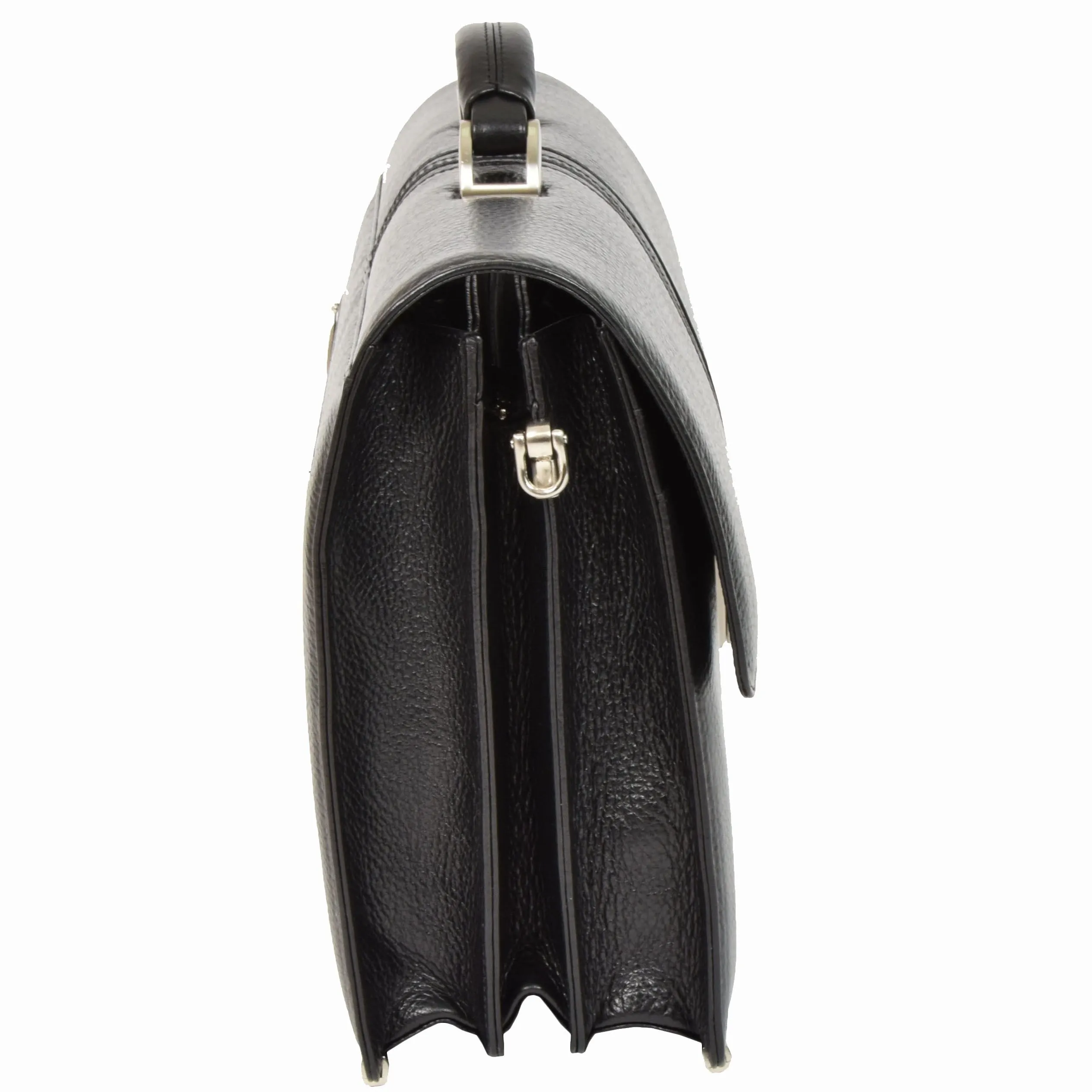 DR600 Men's Genuine Leather Cross Body Briefcase Black