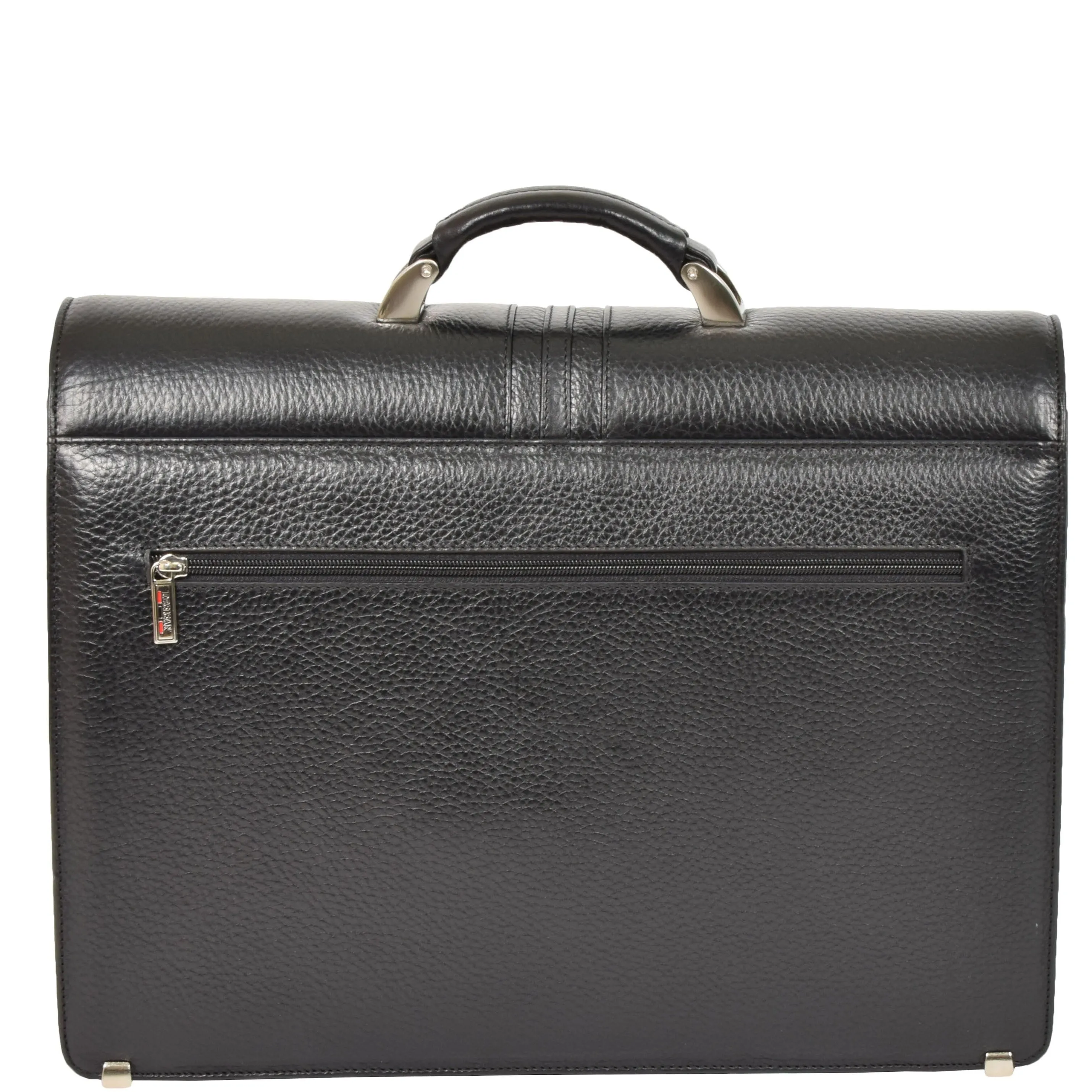 DR600 Men's Genuine Leather Cross Body Briefcase Black