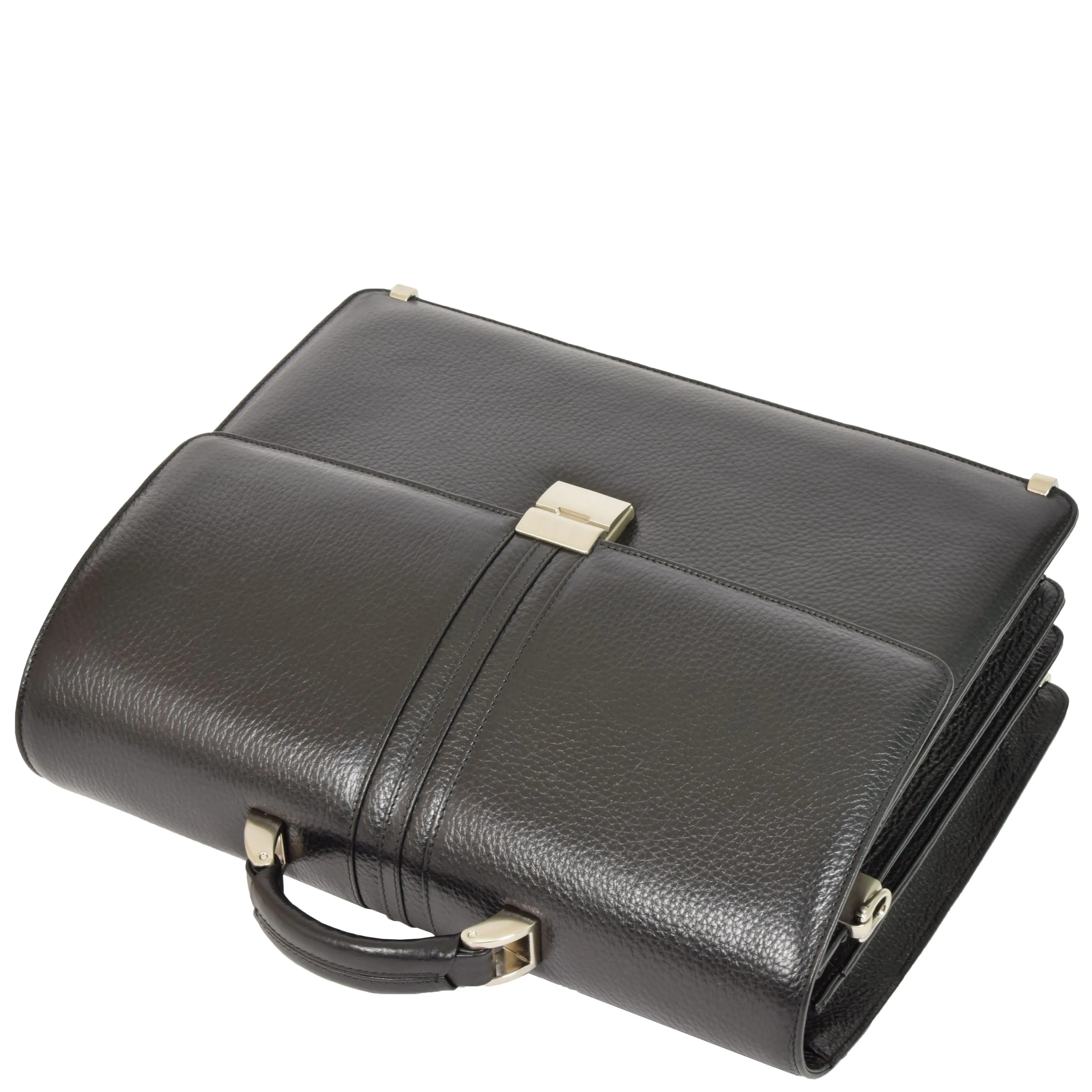 DR600 Men's Genuine Leather Cross Body Briefcase Black