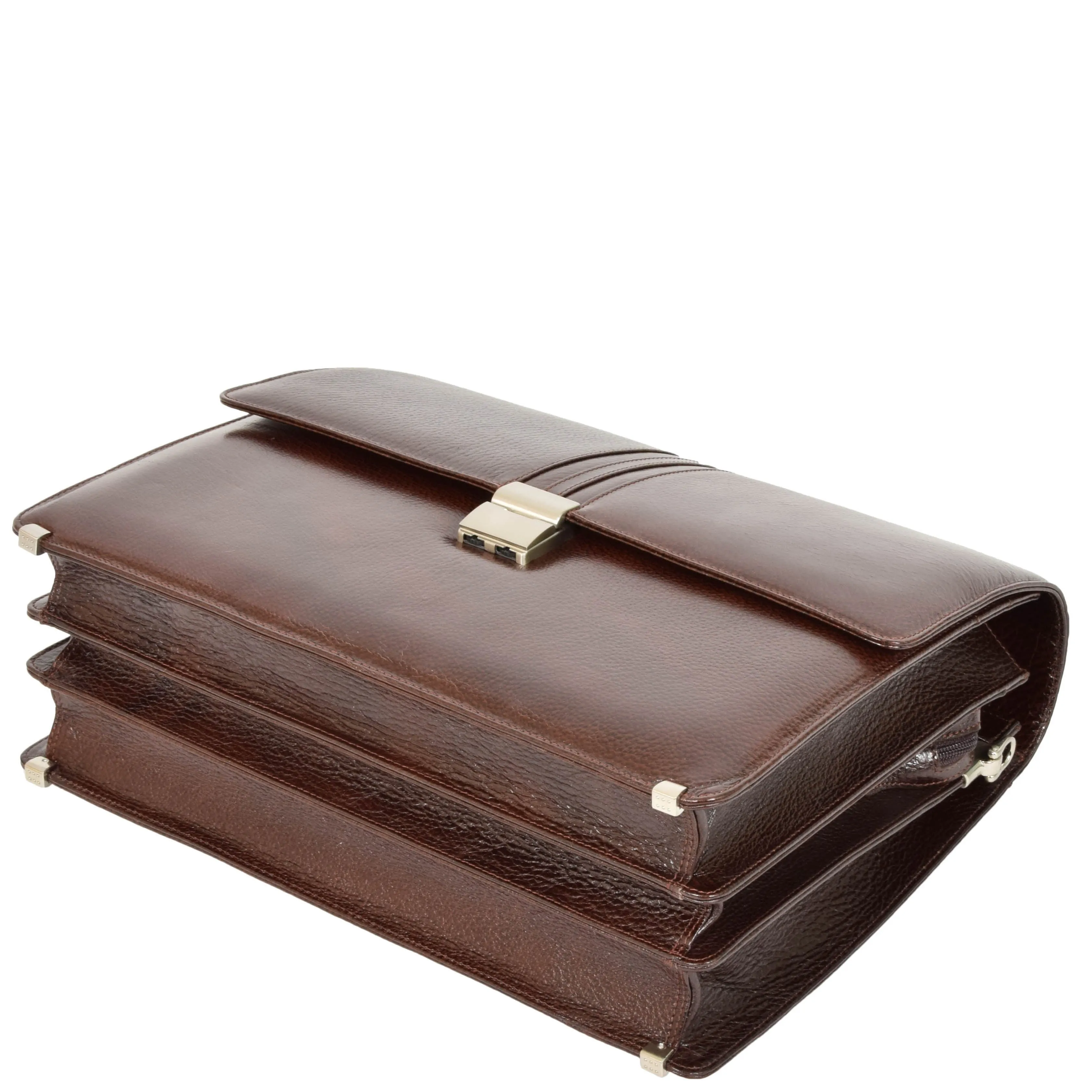 DR600 Men's Genuine Leather Cross Body Briefcase Brown