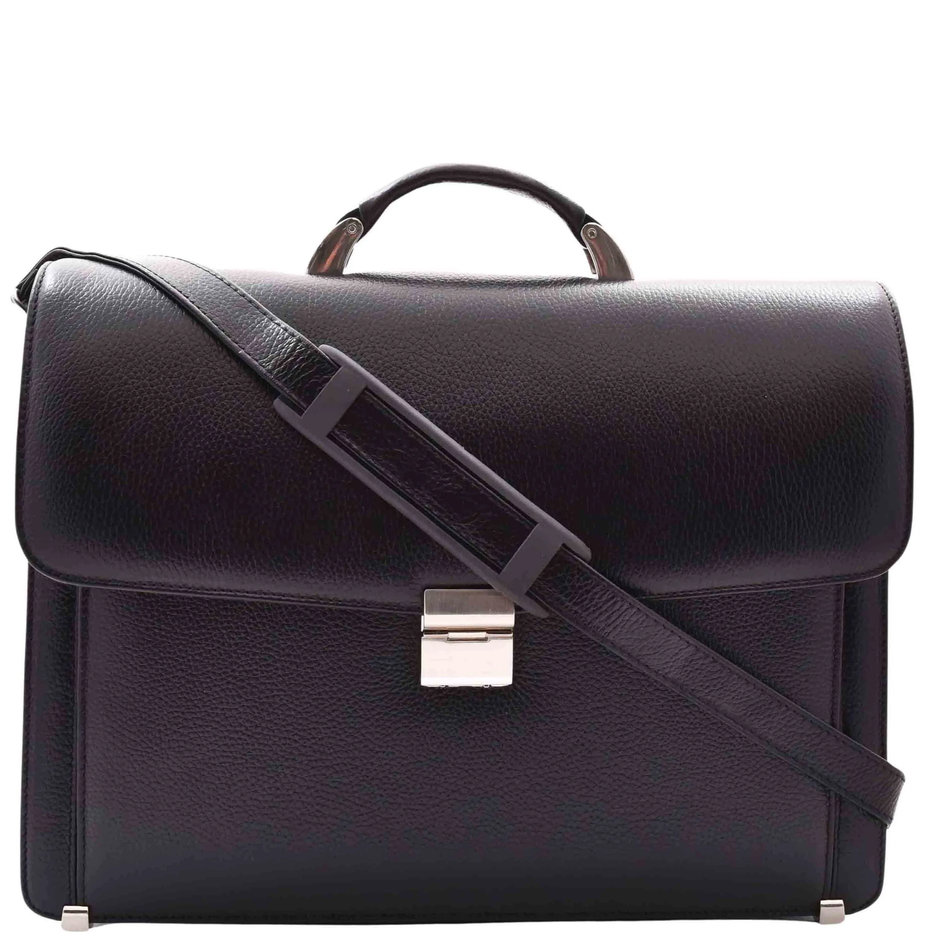 DR602 Men's Classic Leather Executive Briefcase Bag Black
