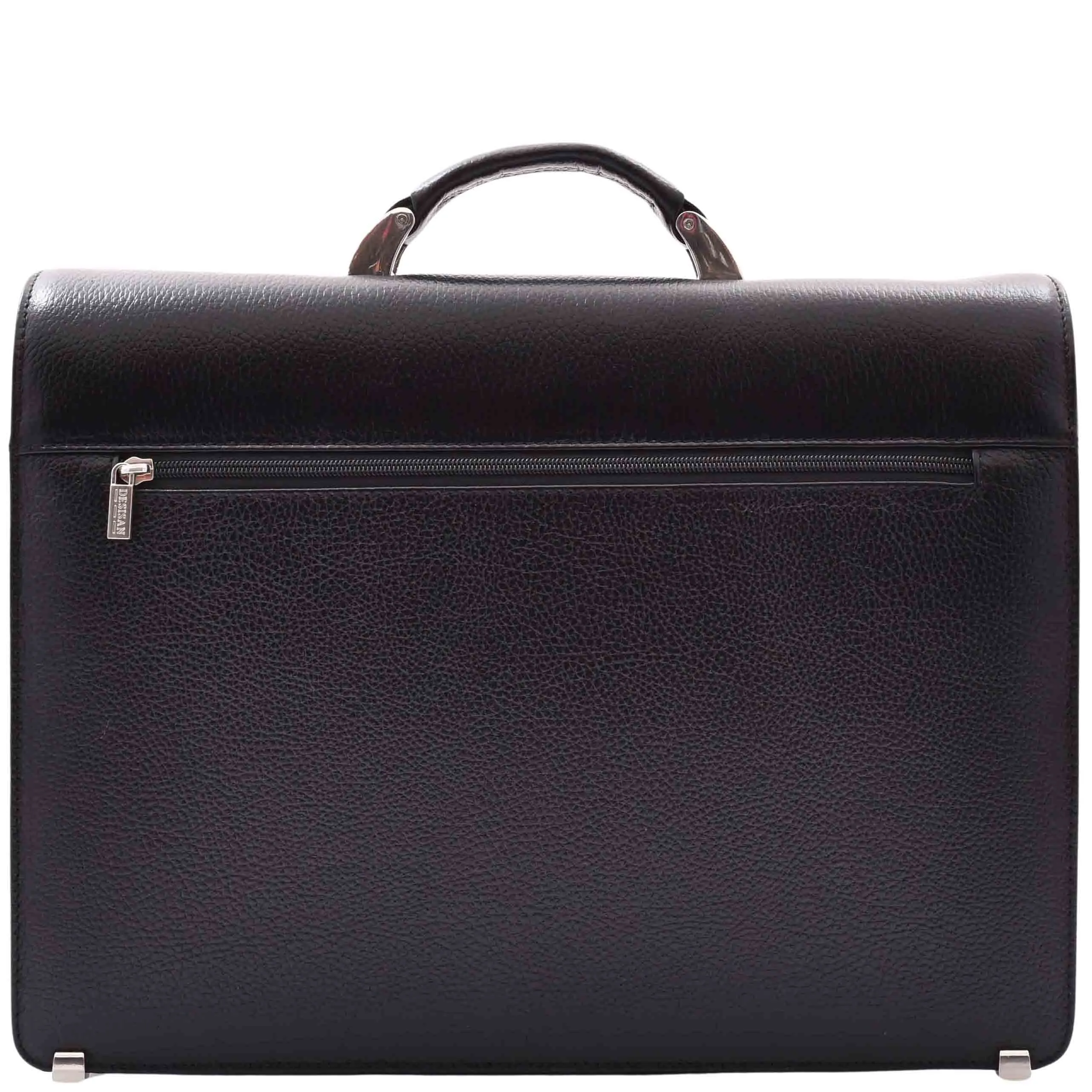 DR602 Men's Classic Leather Executive Briefcase Bag Black