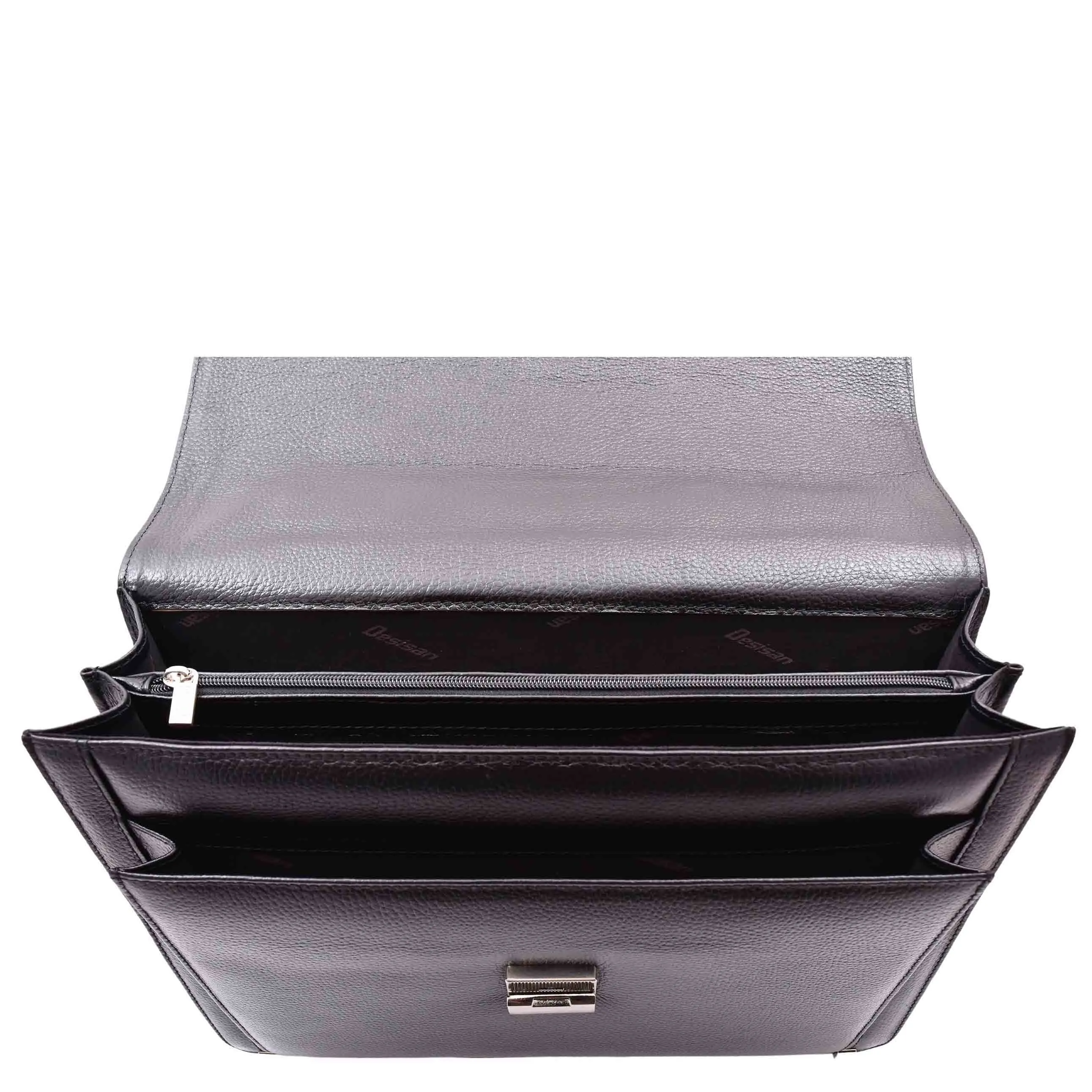 DR602 Men's Classic Leather Executive Briefcase Bag Black