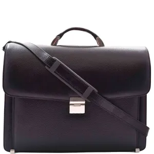 DR602 Men's Classic Leather Executive Briefcase Bag Black