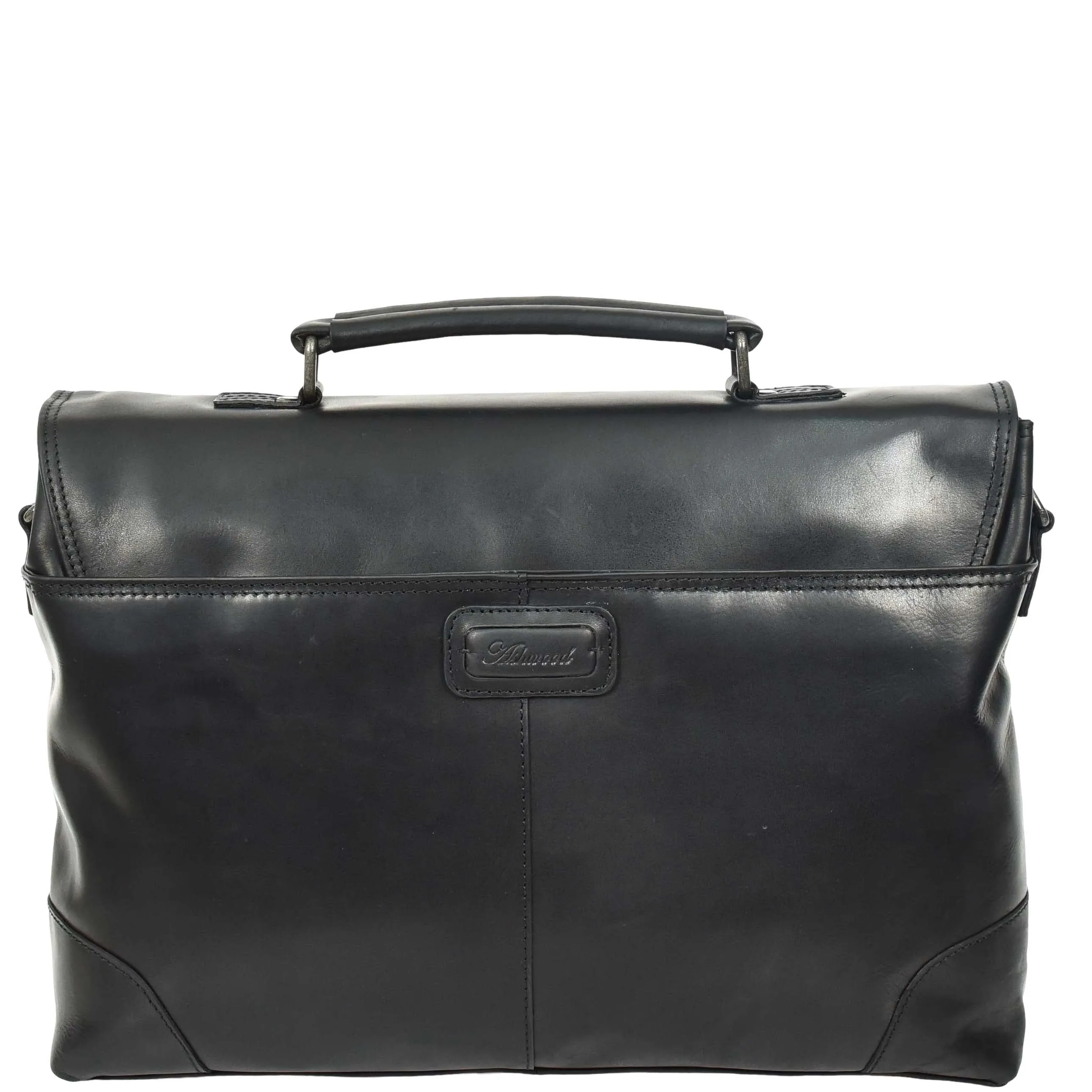 DR654 Men's Durable Real Leather Cross Body Briefcase Black