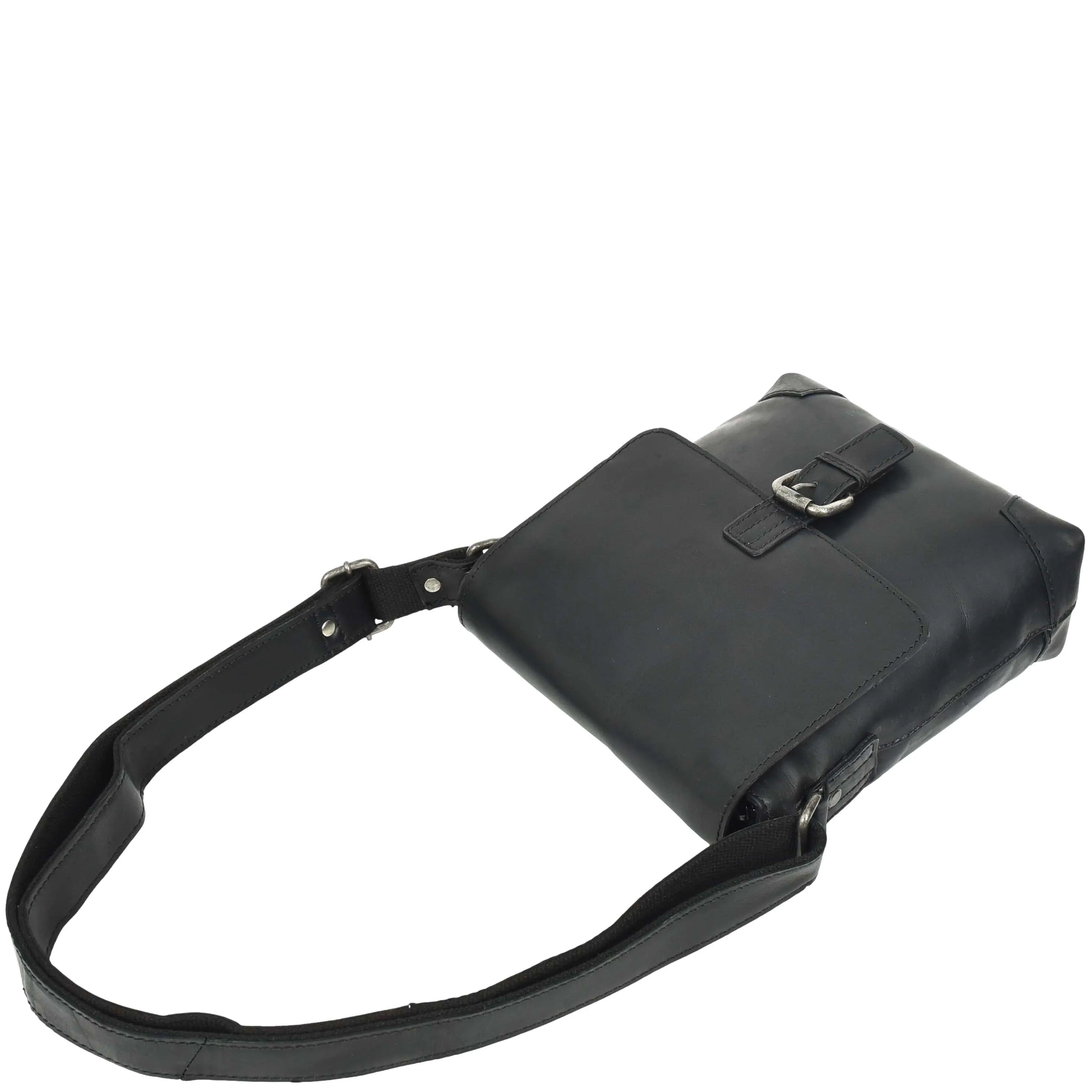 DR655 Men's Genuine Leather Cross Body Flight Bag Black