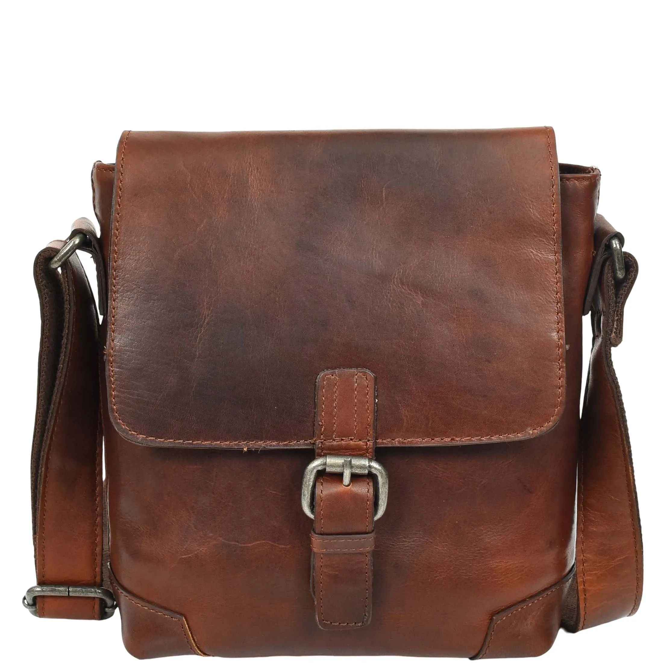 DR655 Men's Genuine Leather Cross Body Flight Bag Brown